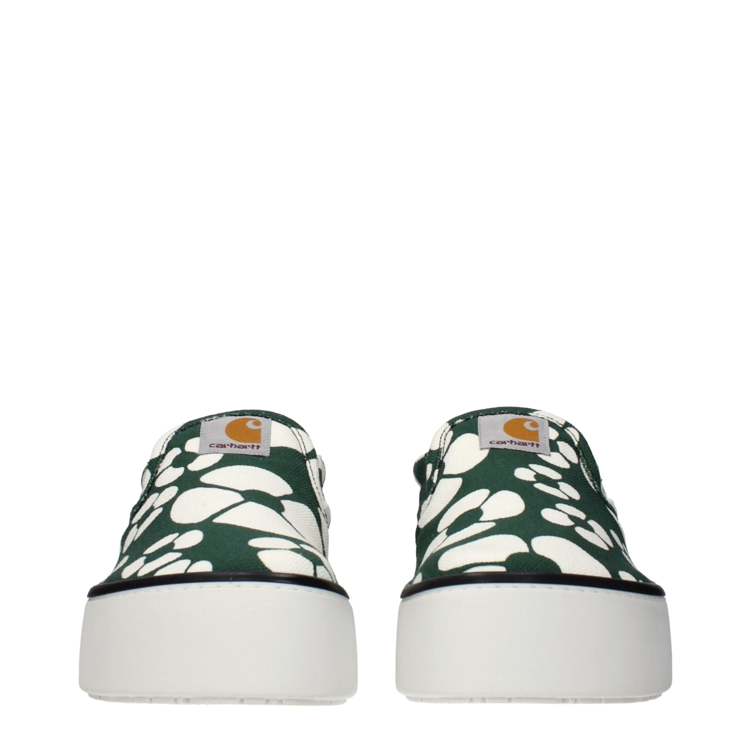 Green Fabric Slip-On Loafers