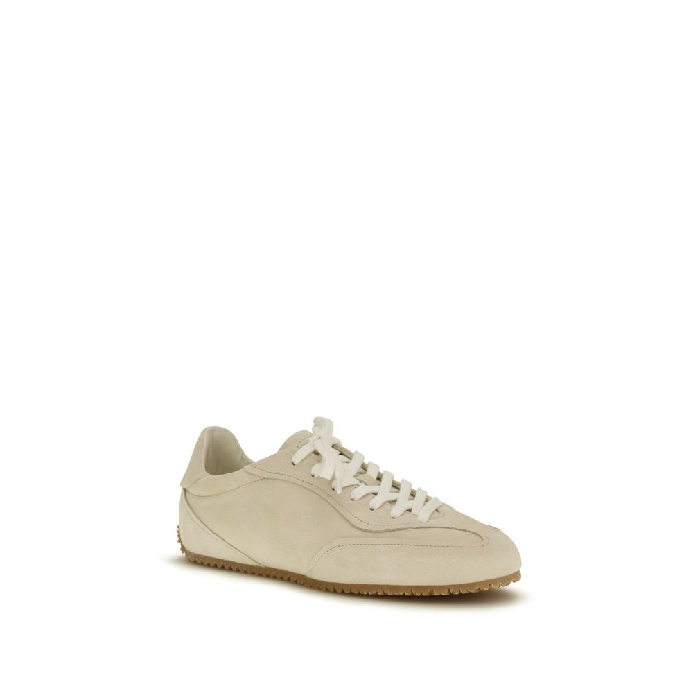 Beige Calf Leather Bos Taurus Low Top Sneakers