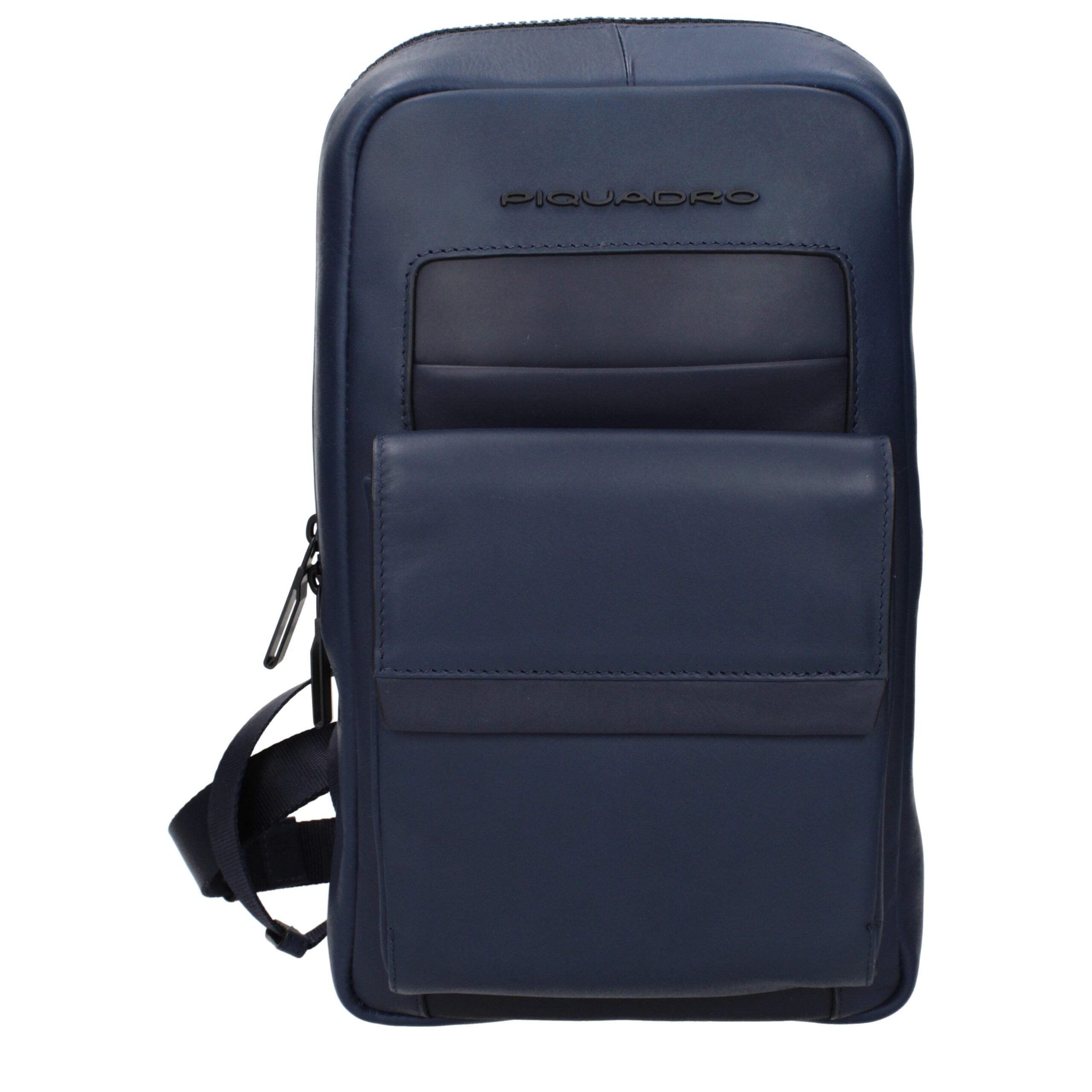 Blue Leather Backpack