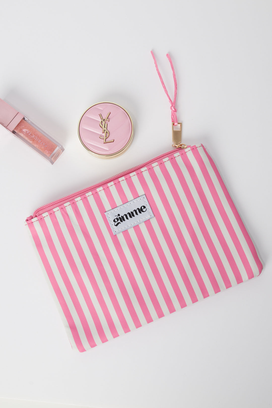 Flat toiletry bag thin stripe
