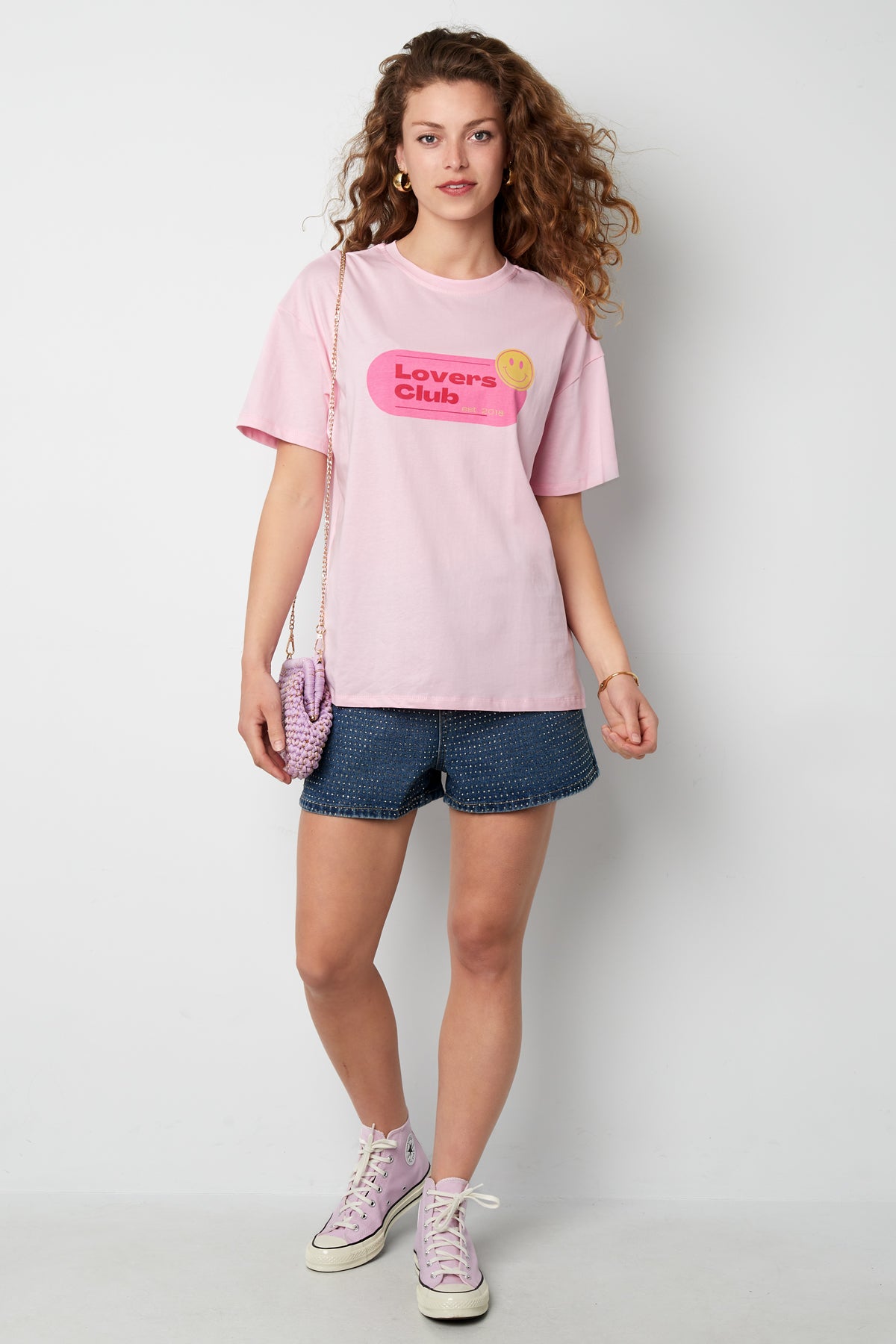 Cotton Women's T-shirt Street Random Print