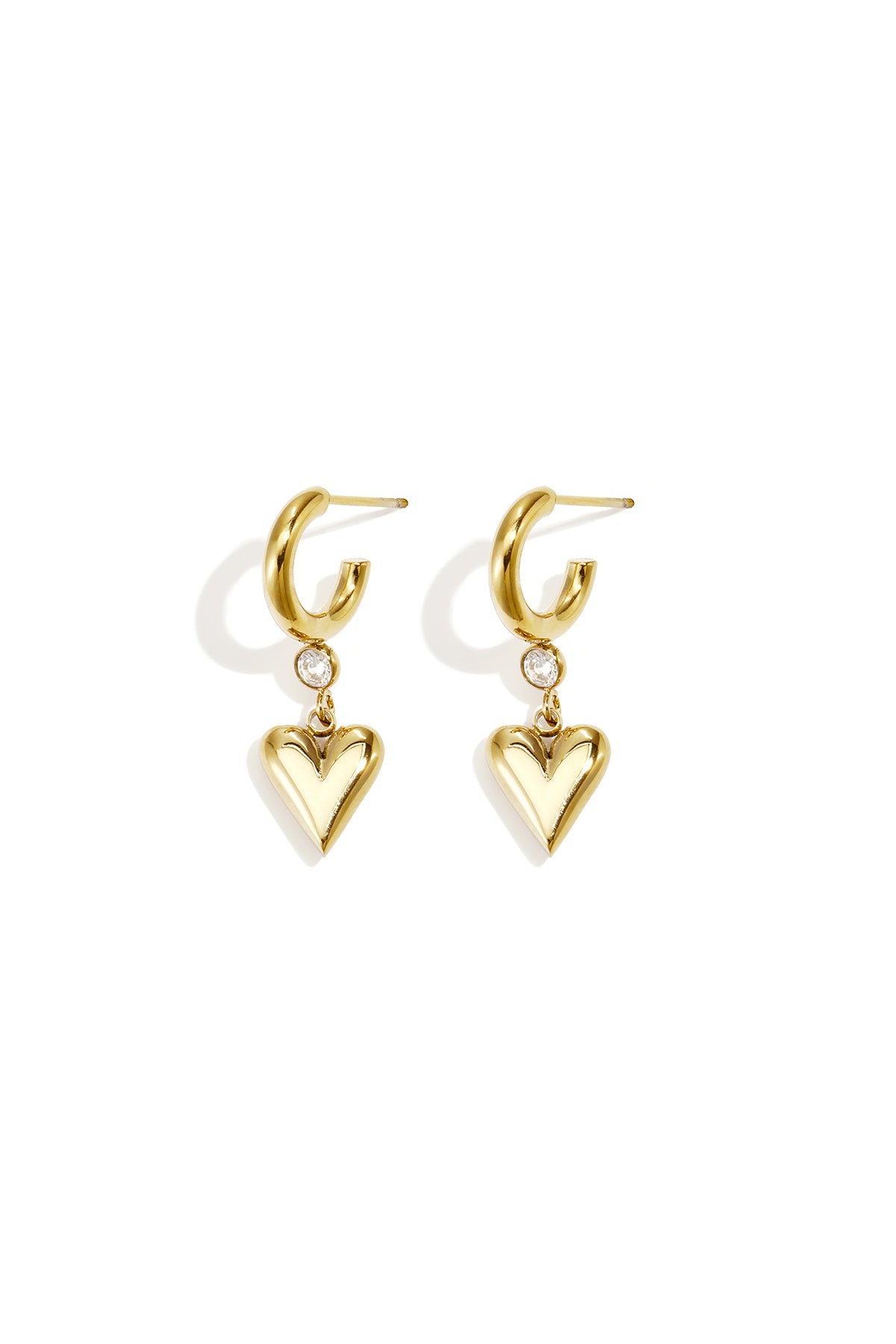 Stainless Steel Drop Earrings Heart Simple Daily Simple Series Women's jewelry