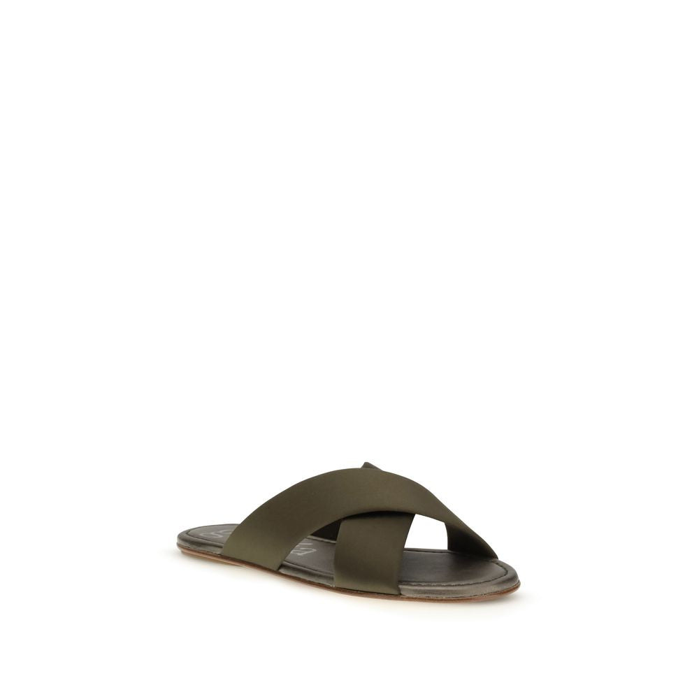 Brown Silk Sandals