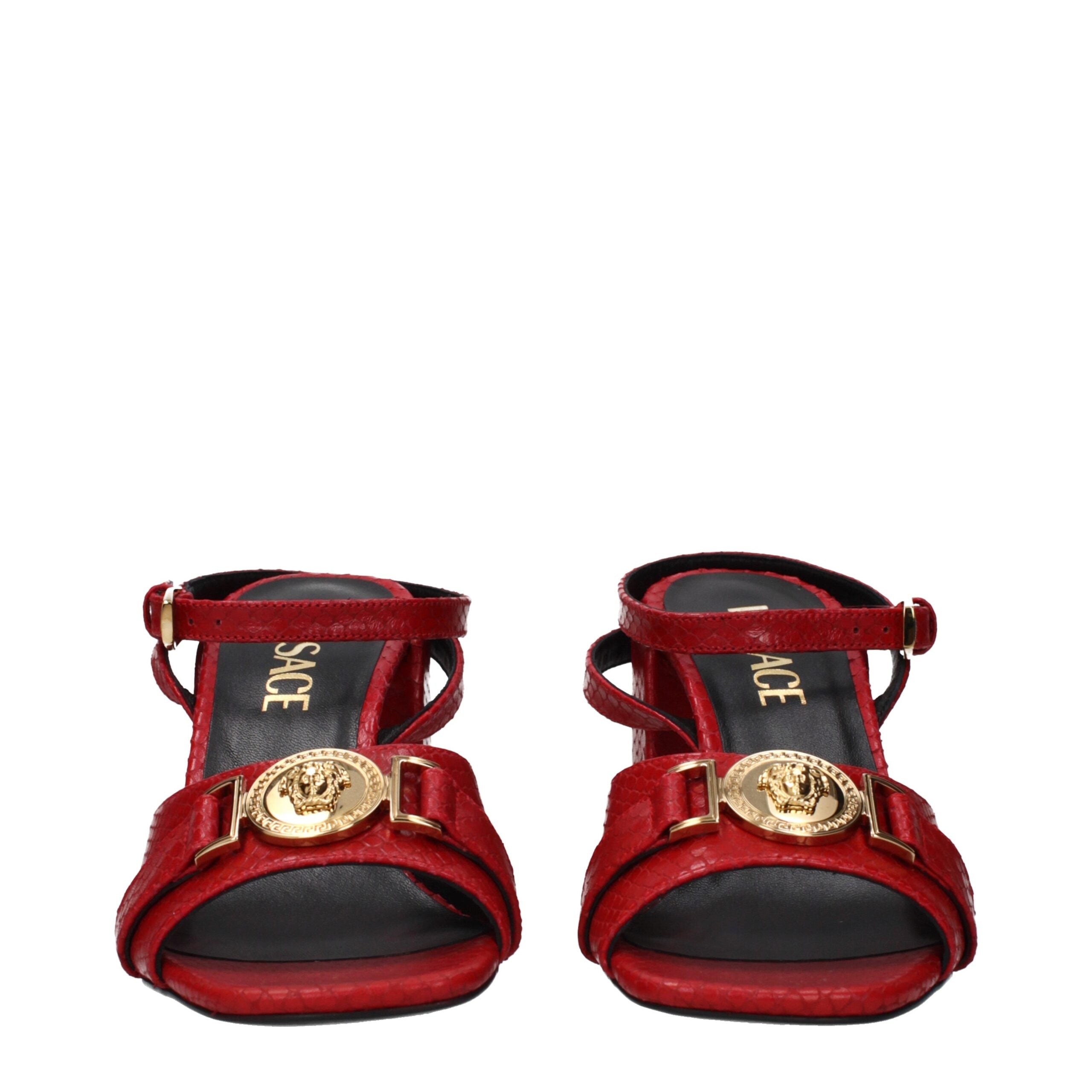 Red Leather Platform Sandals