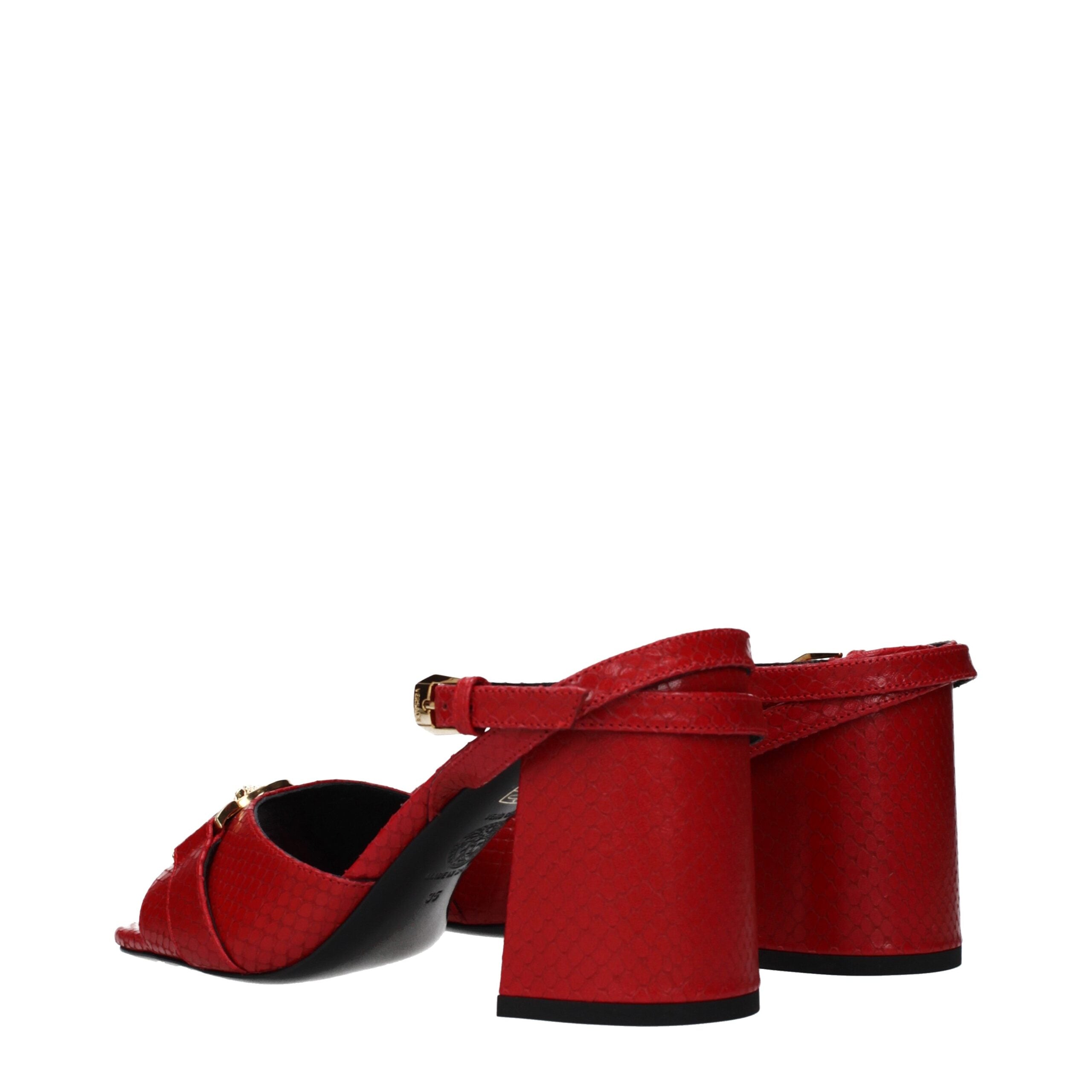 Red Leather Platform Sandals