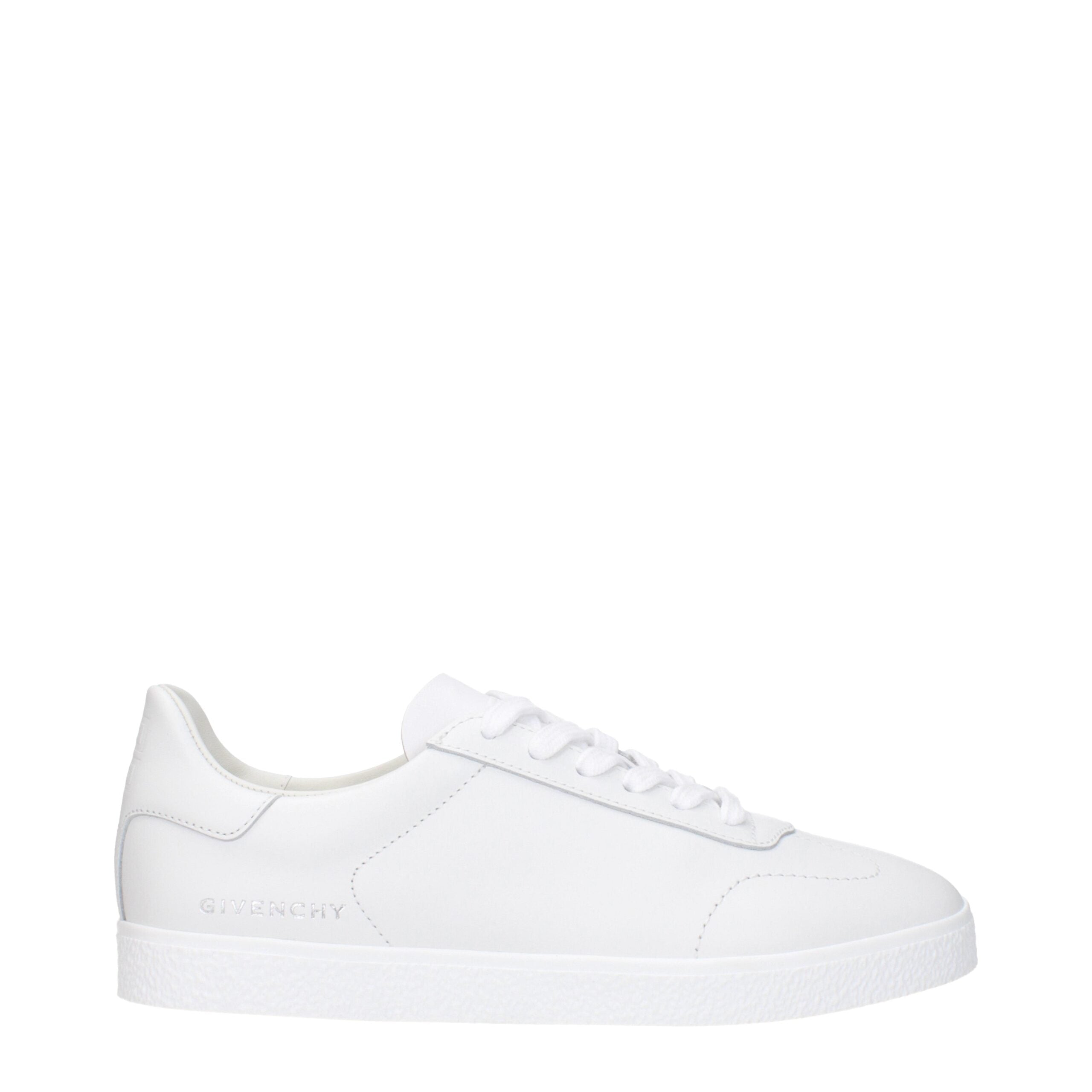 White Leather Low Top Sneakers