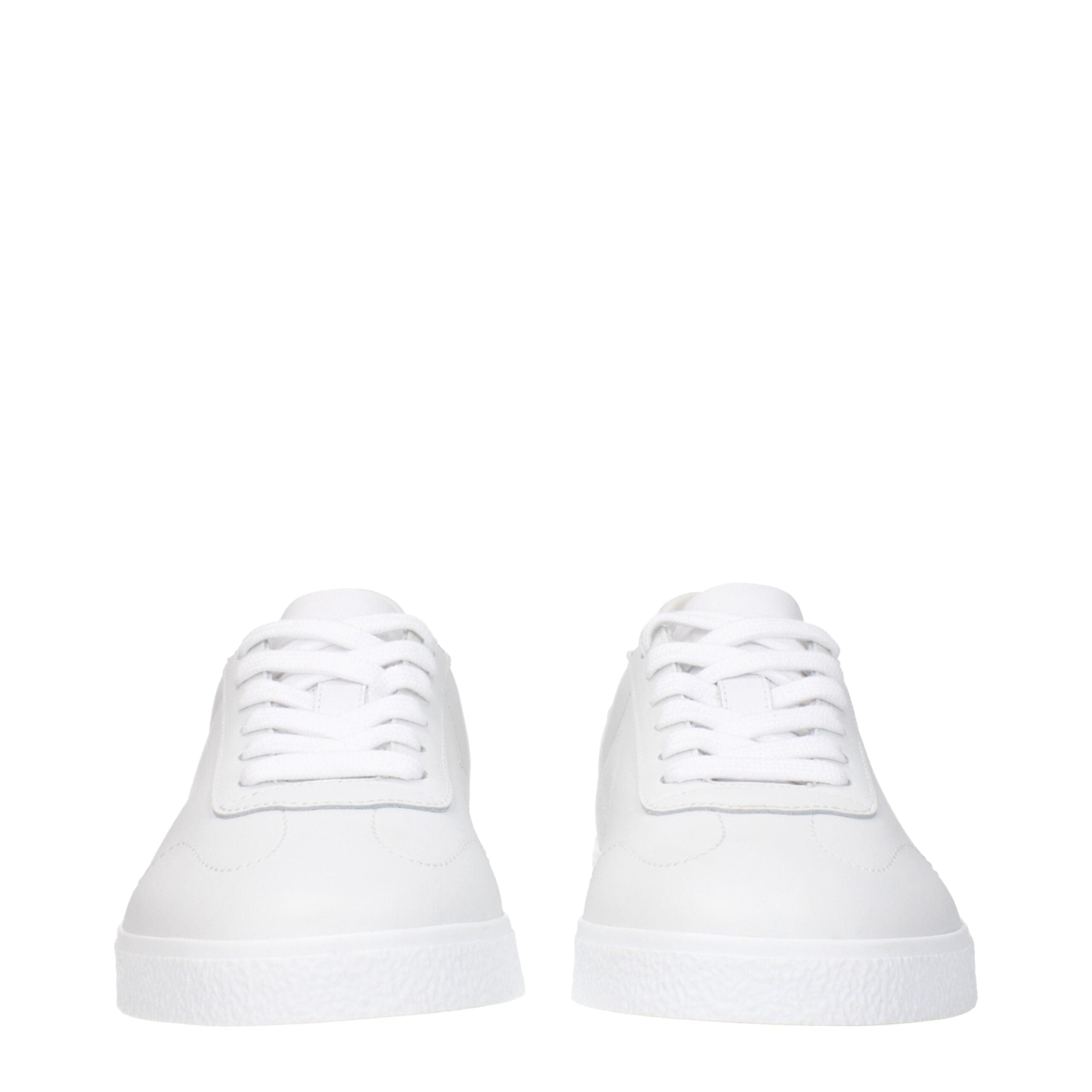 Blue Leather Low Top Sneakers