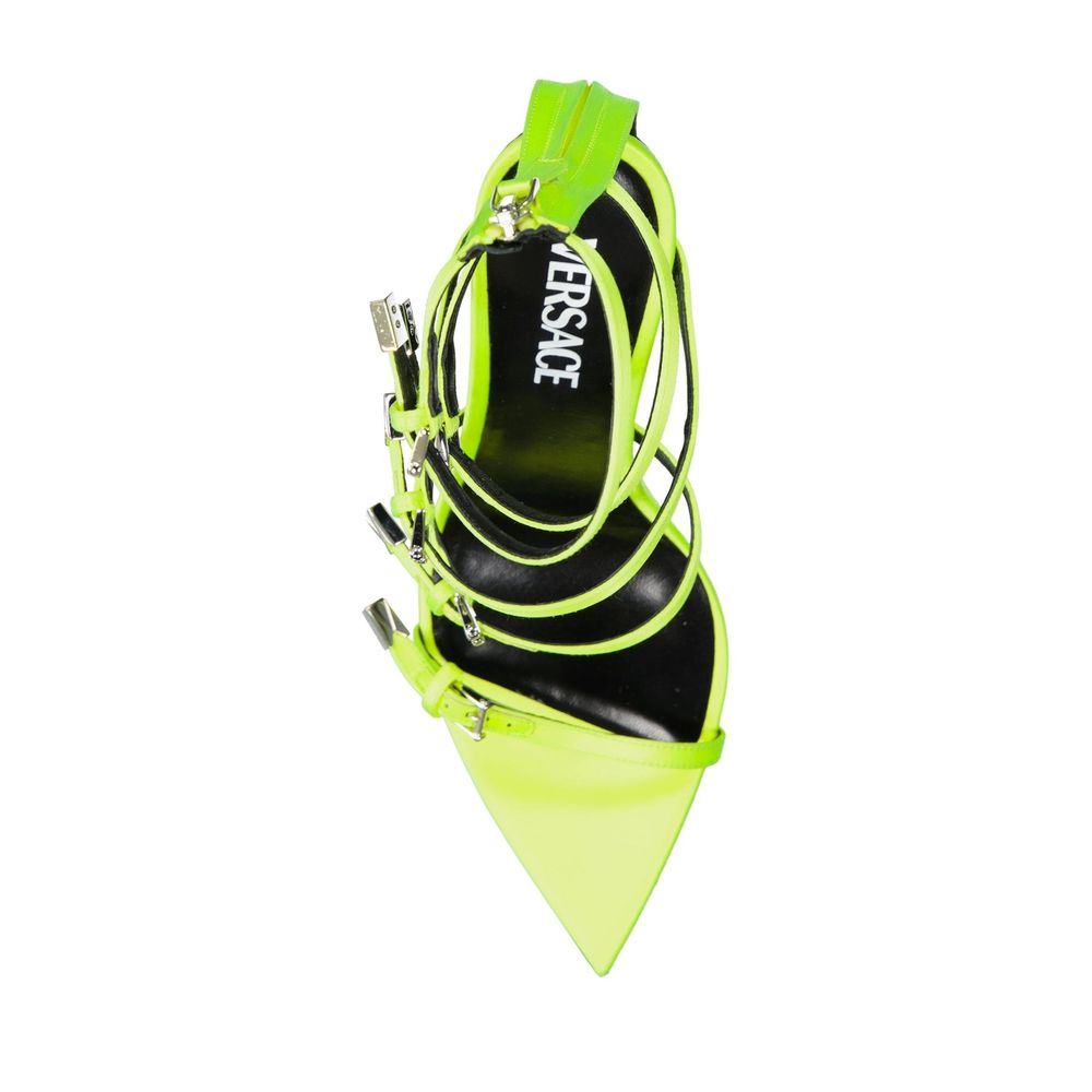 Bicolor Silk Stiletto Heel Sandals