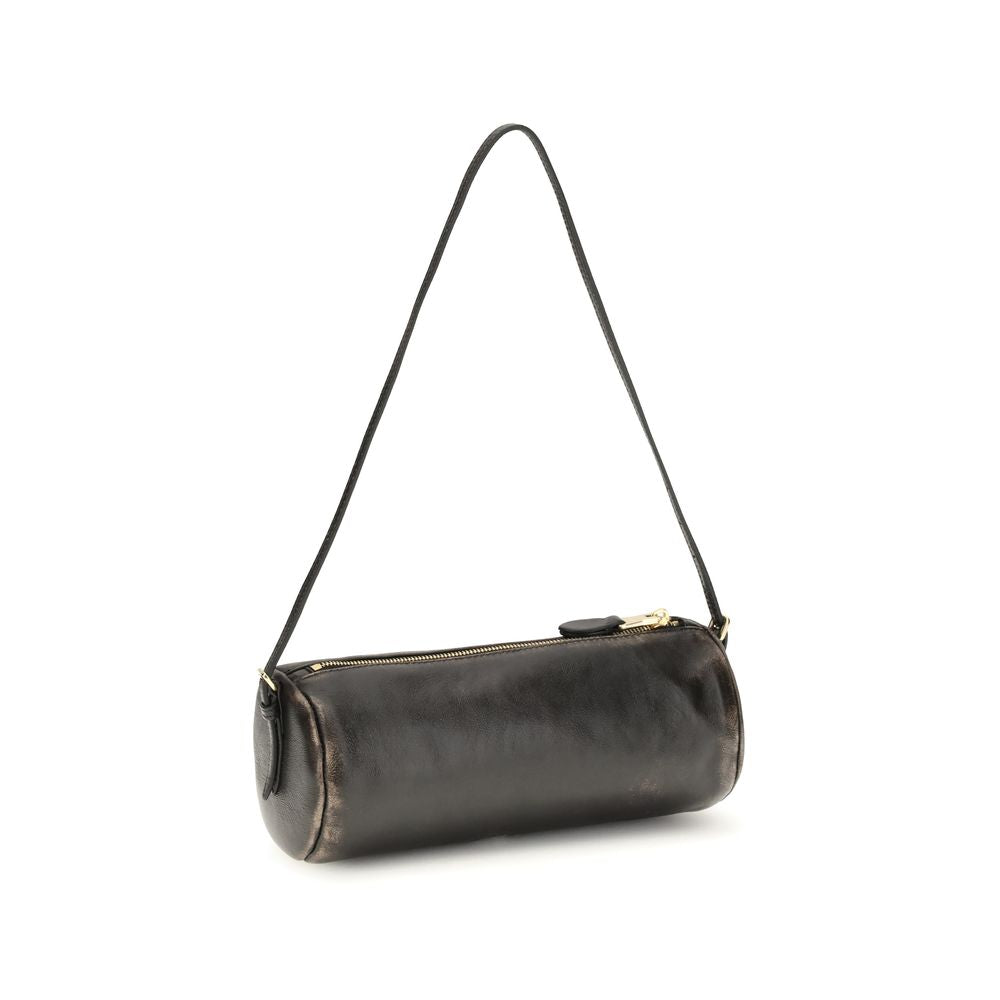 Brown Lamb Leather Shoulder Bag