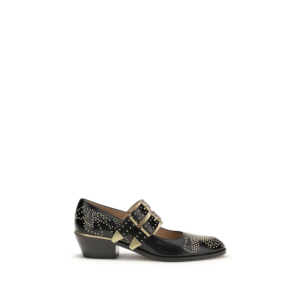 Black Calf Leather Bos Taurus Ballet Flats