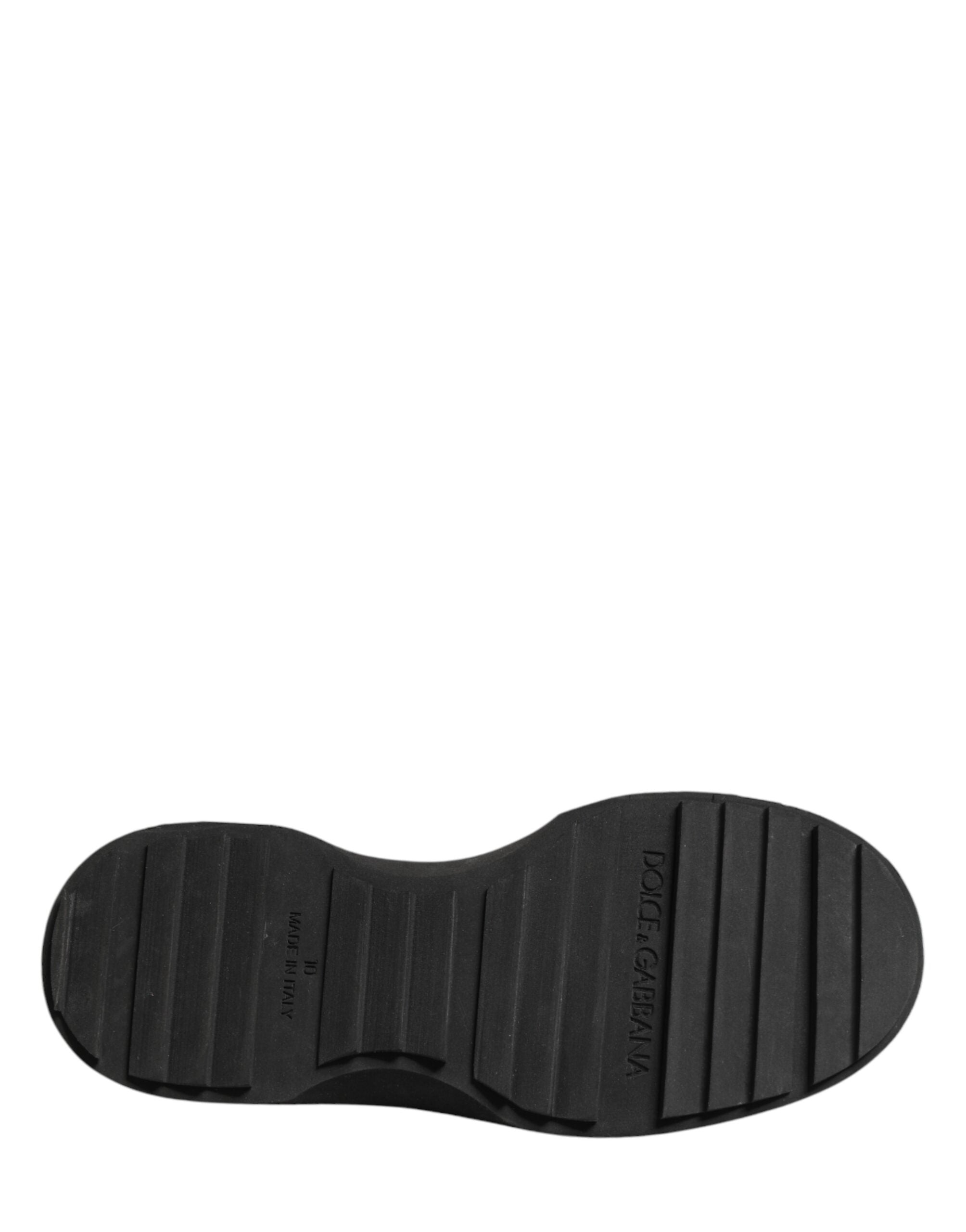 Black Leather DG Plaque Loafers Dress Shoes