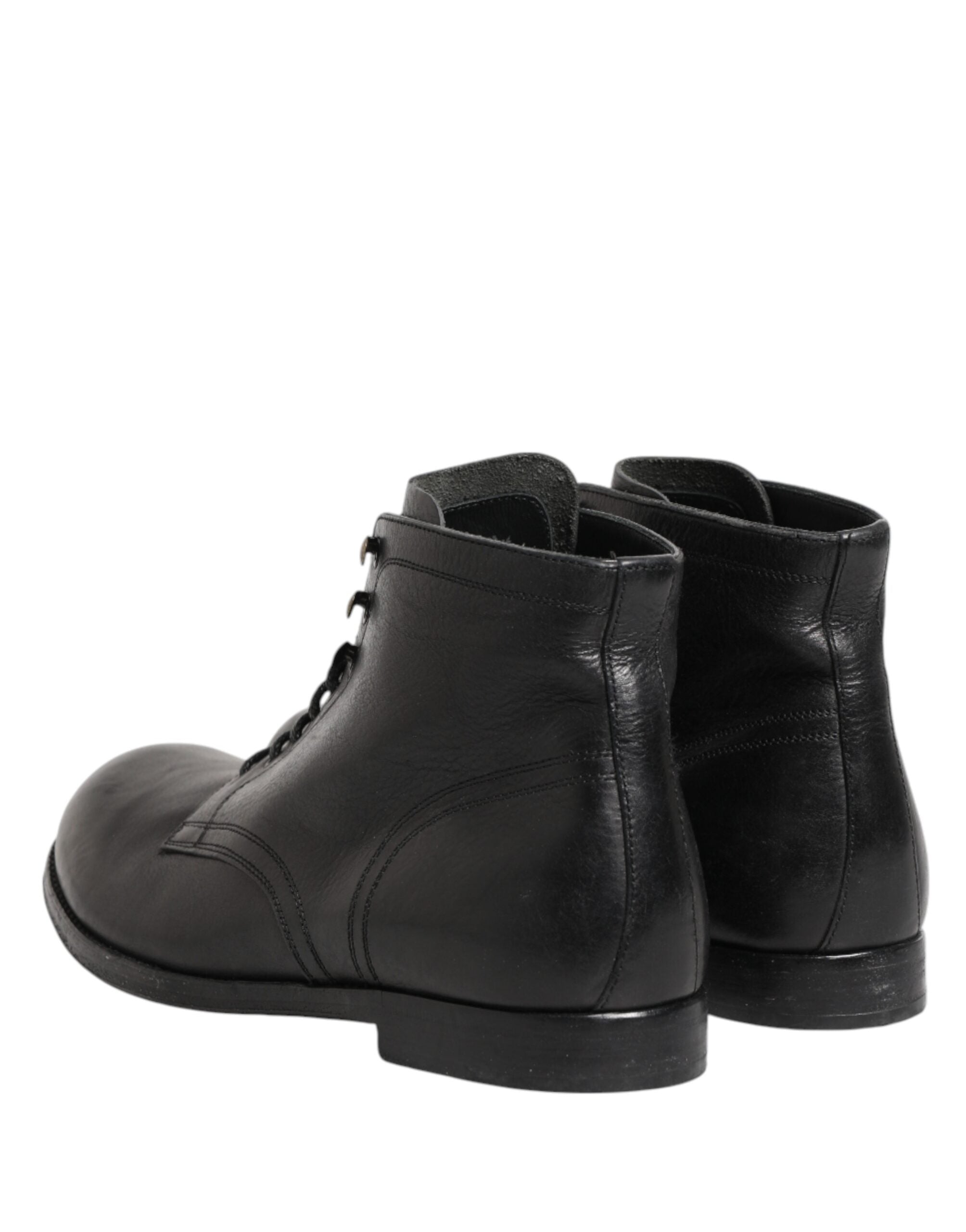 Black Lace Up Short Ankle Boots Men Shoes