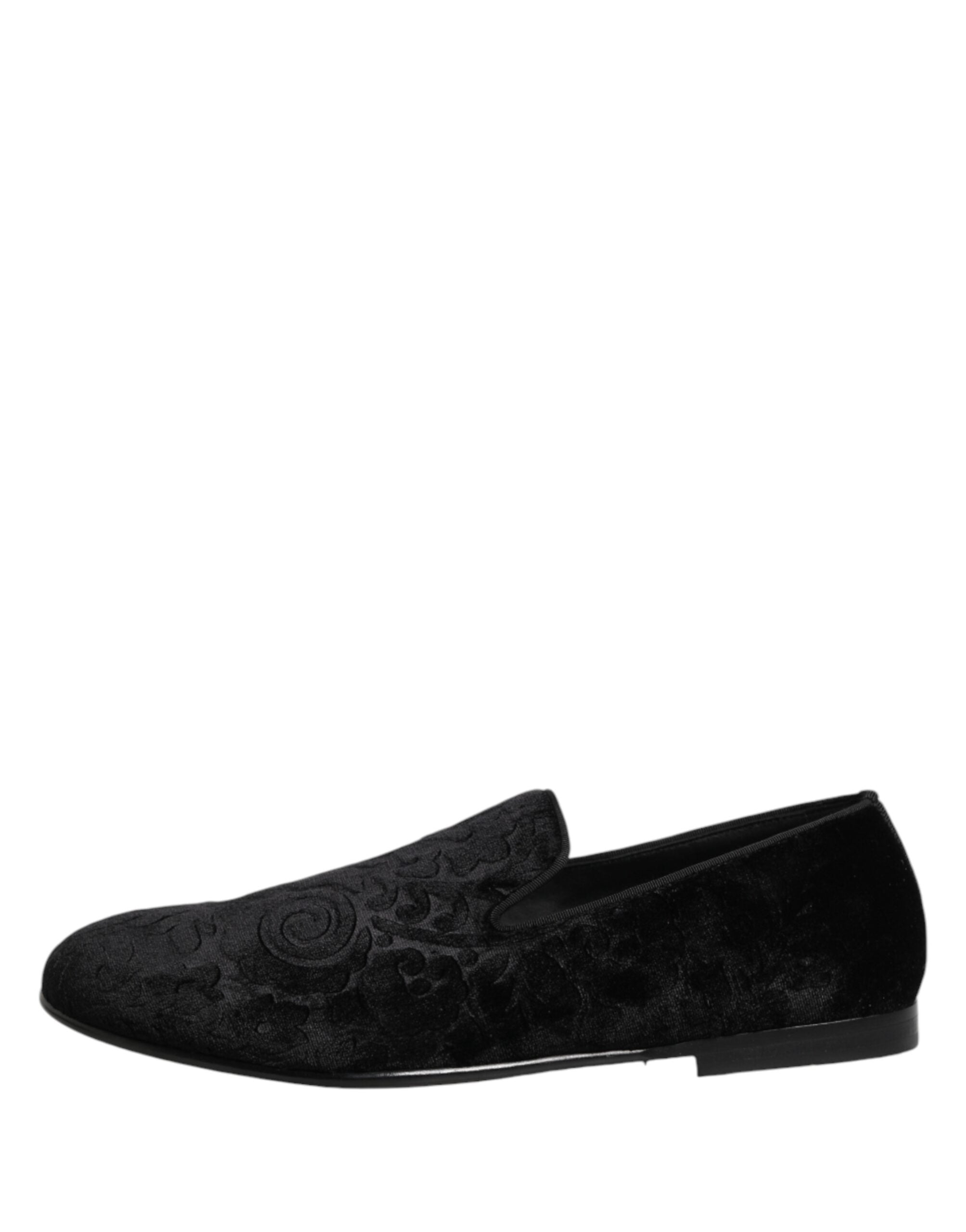 Black Velvet Slip On Loafers Formal Men Shoes