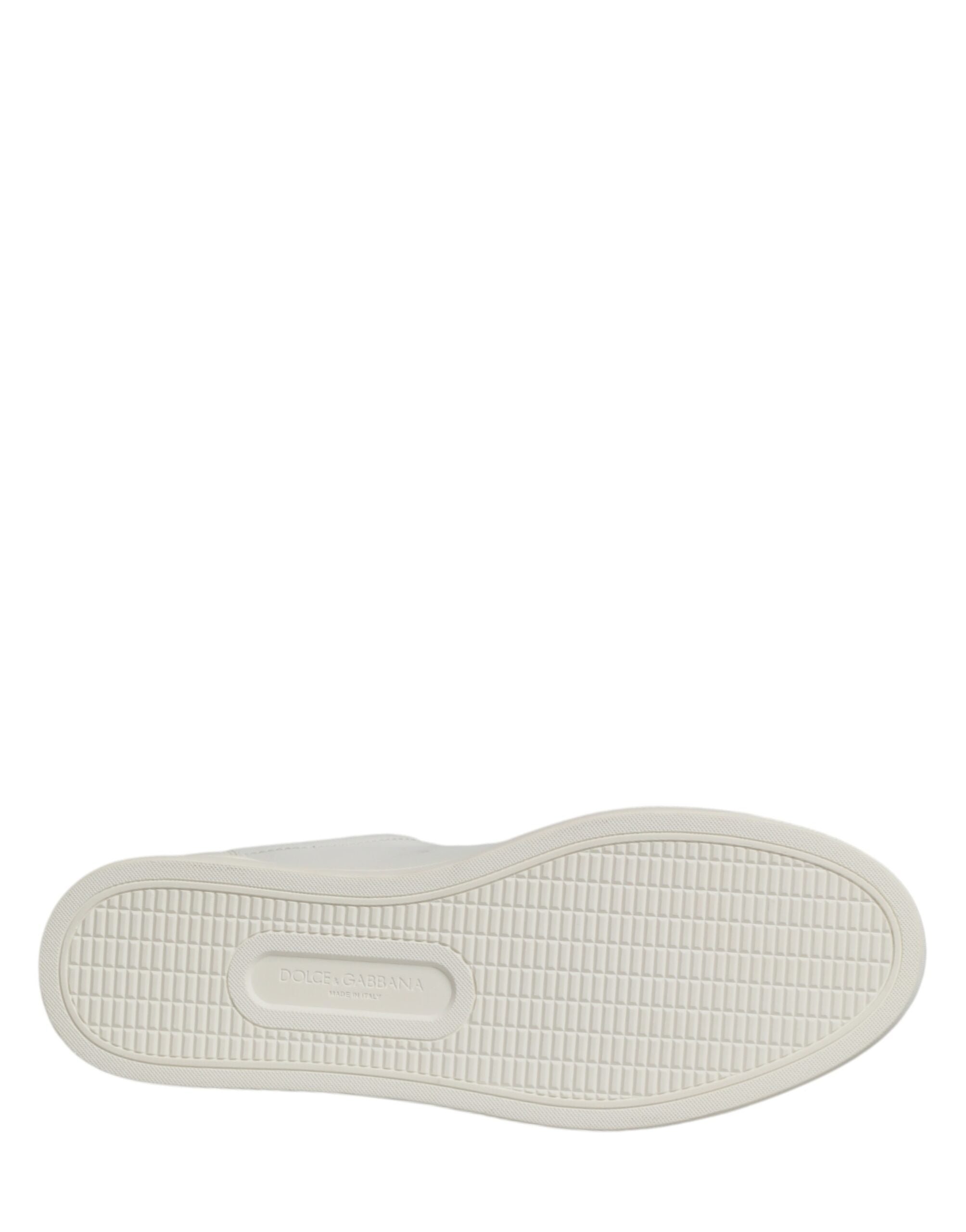 White Leather Sacred Heart Patch Sneakers Shoes