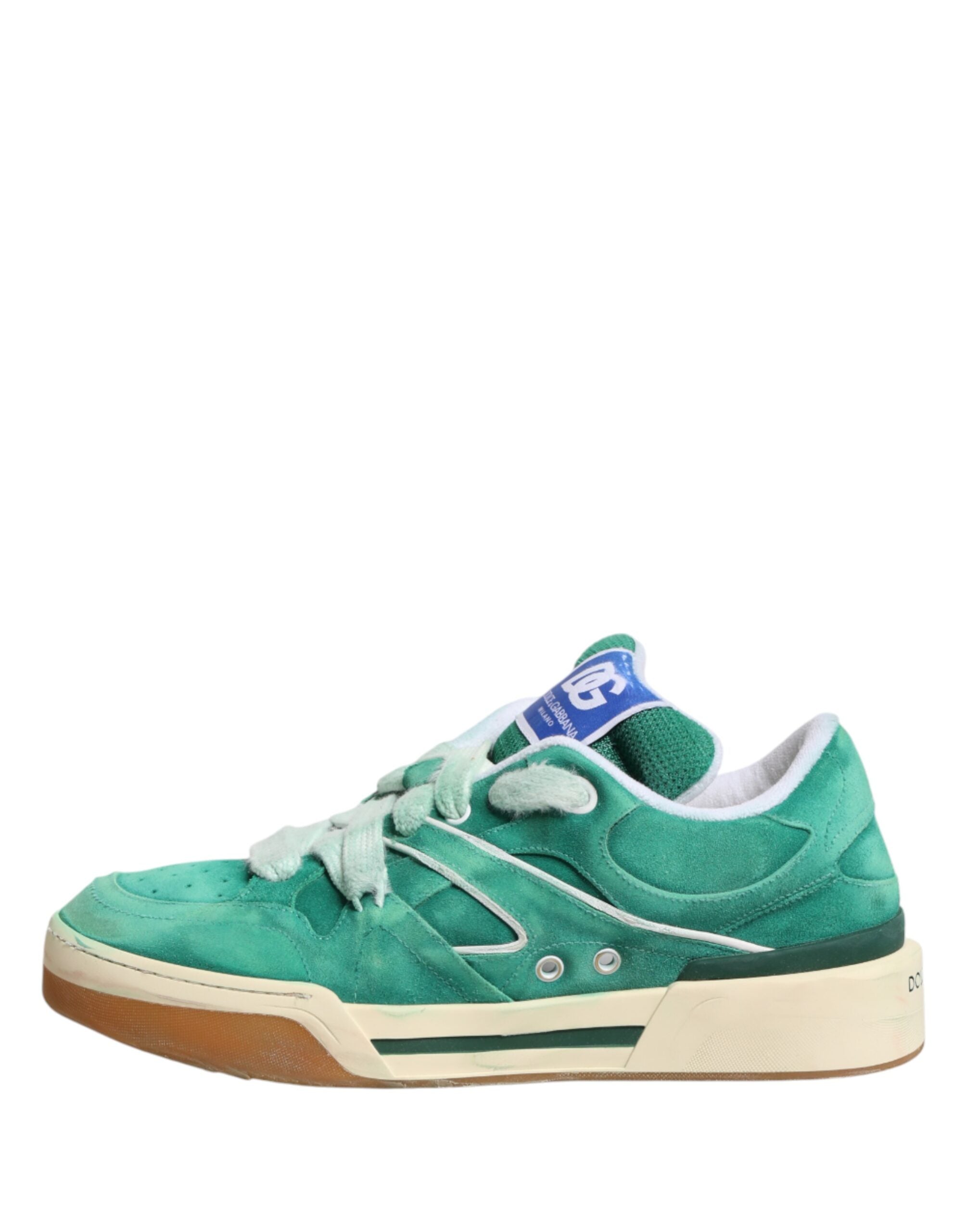 Green Suede New Roma Low Top Sneakers Shoes