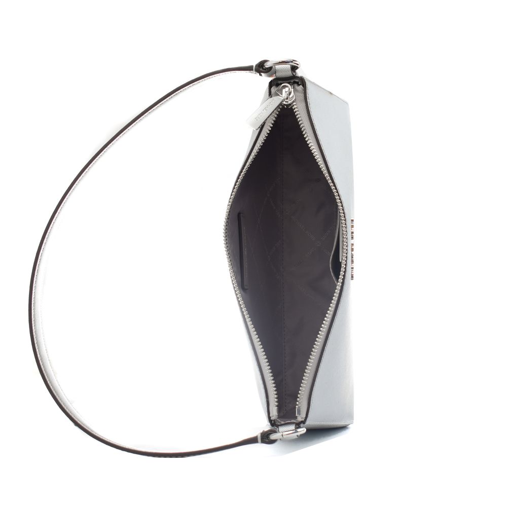 Silver Leather Shoulder Bag