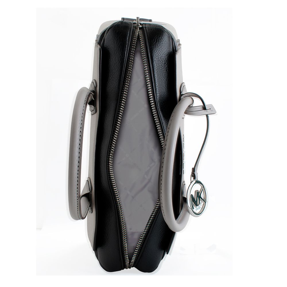 Gray Leather Handbag