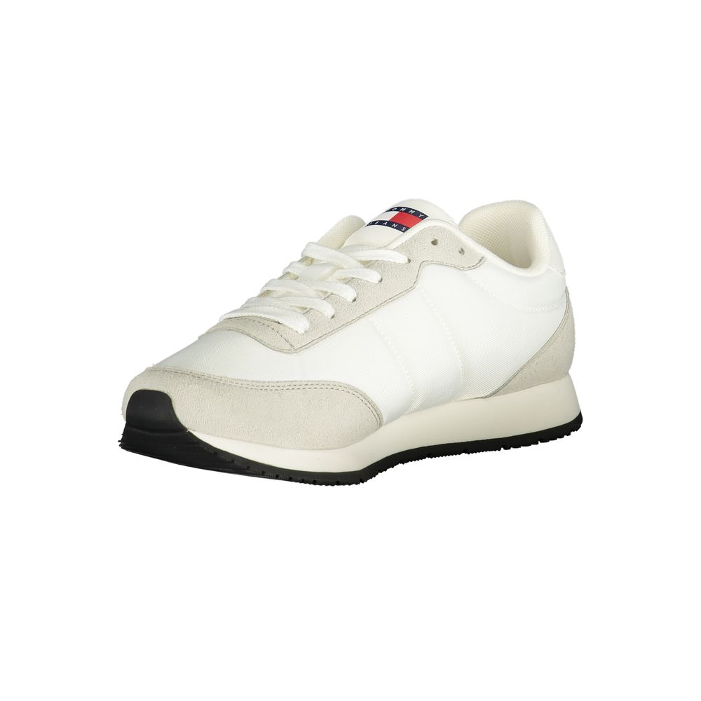 White Polyurethane Men Sneaker