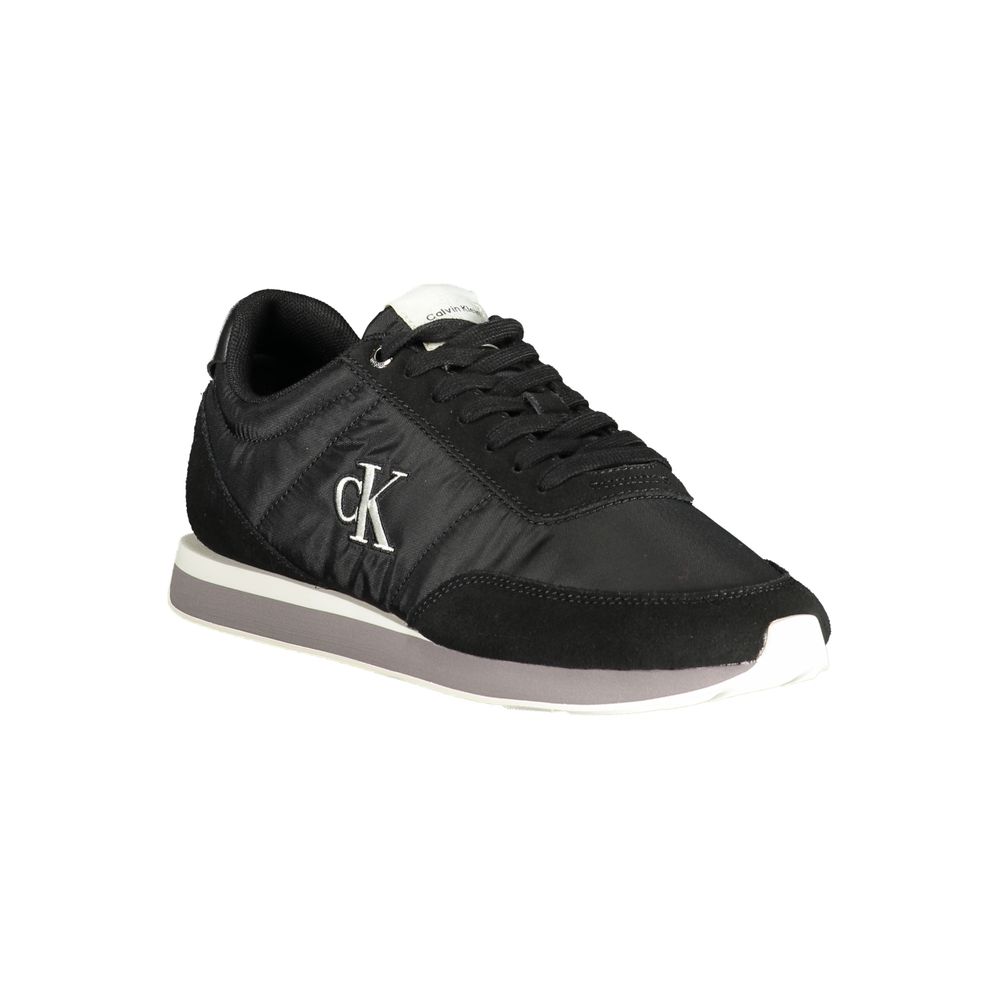 Black Polyester Men Sneaker