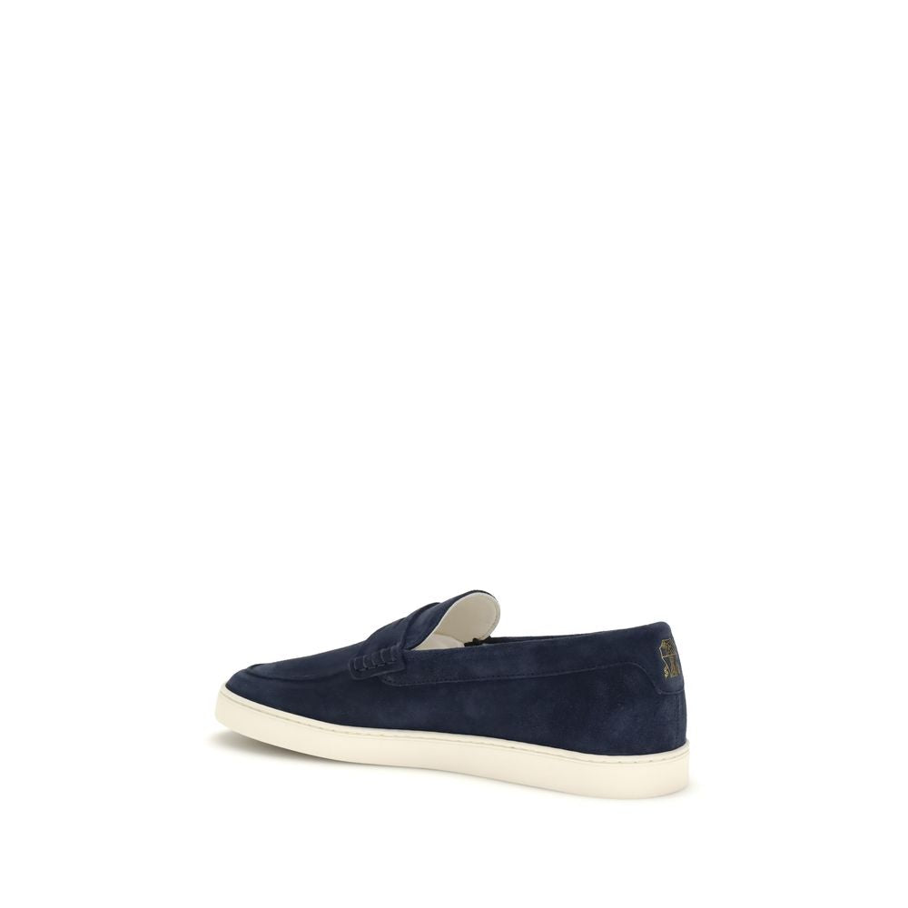 Blue Calf Leather Bos Taurus Slip-On Loafers