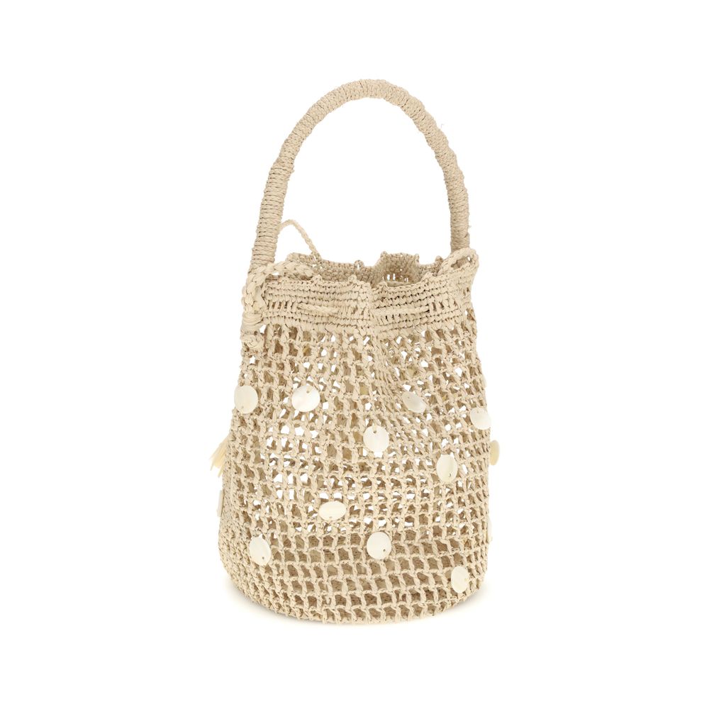 Beige Raffia Shoulder Bag