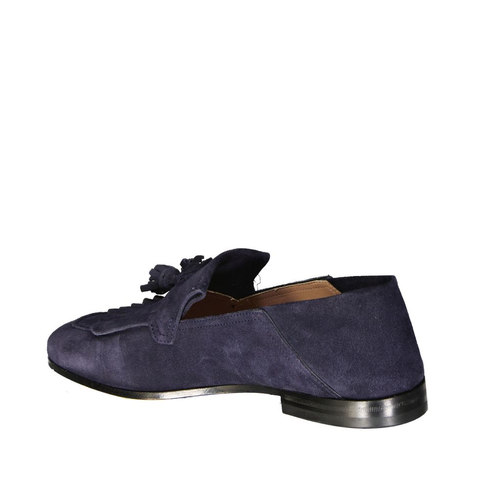 Blue Calfskin Slip-On Loafers
