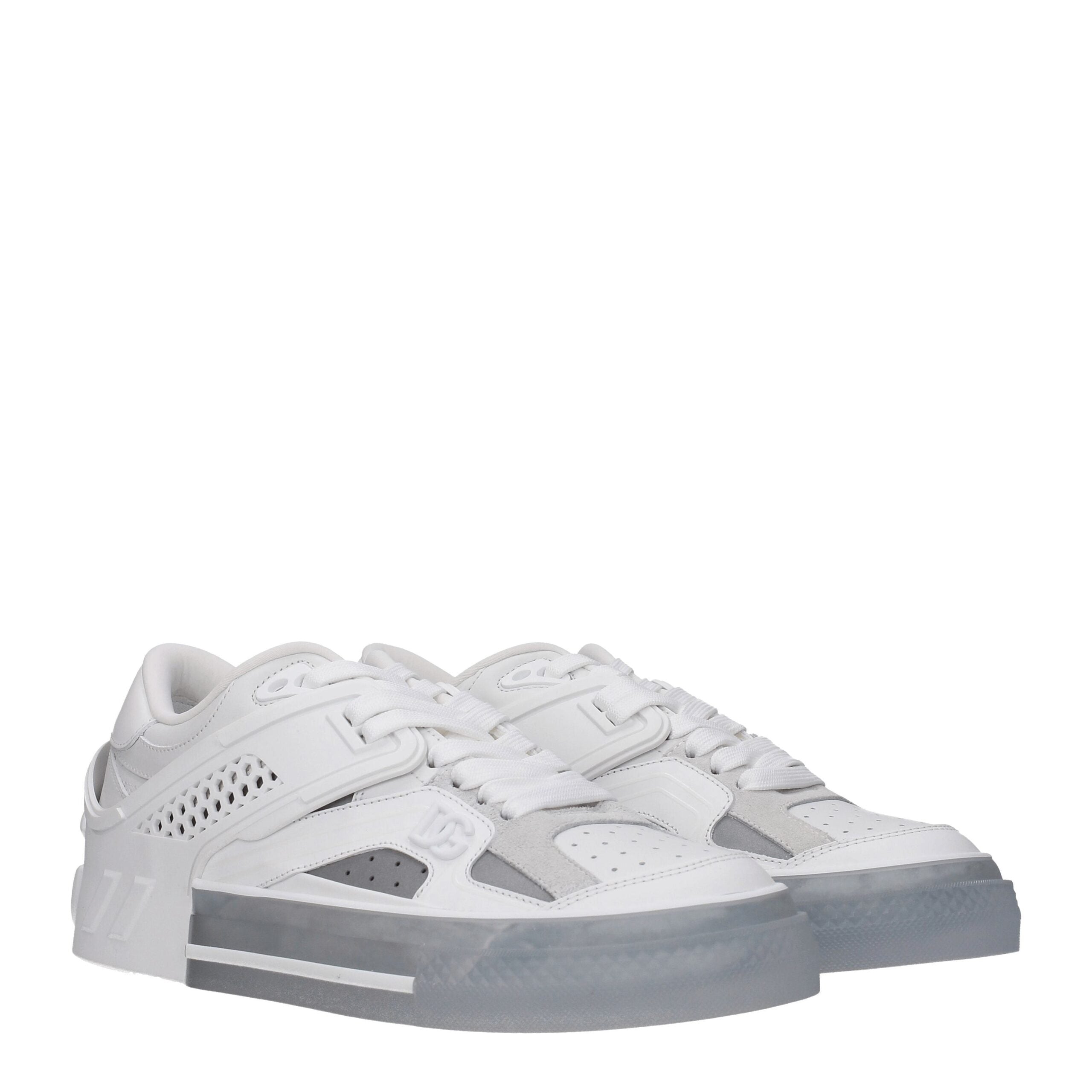 White Leather Low Top Sneakers