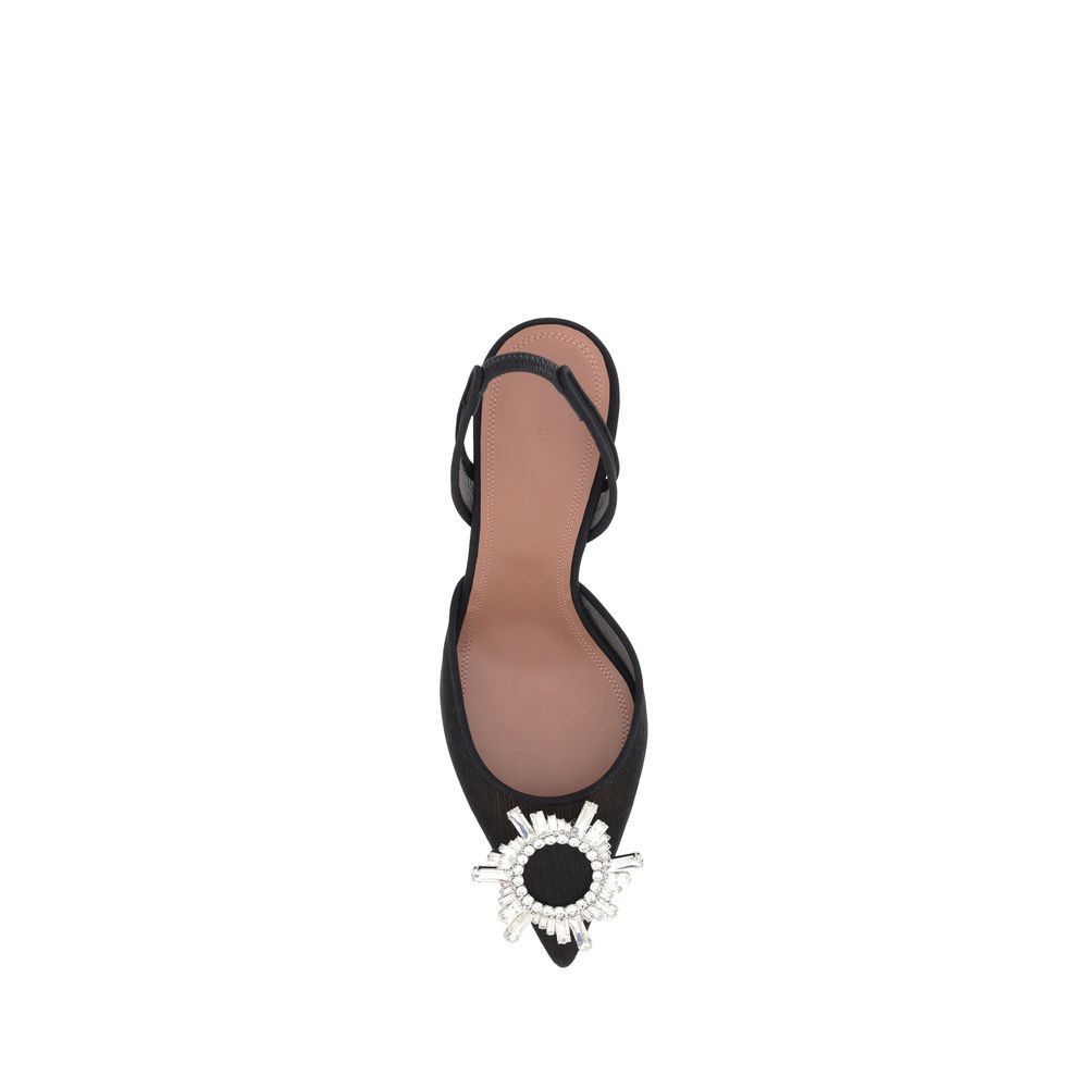 Black Polyester Platform Pumps