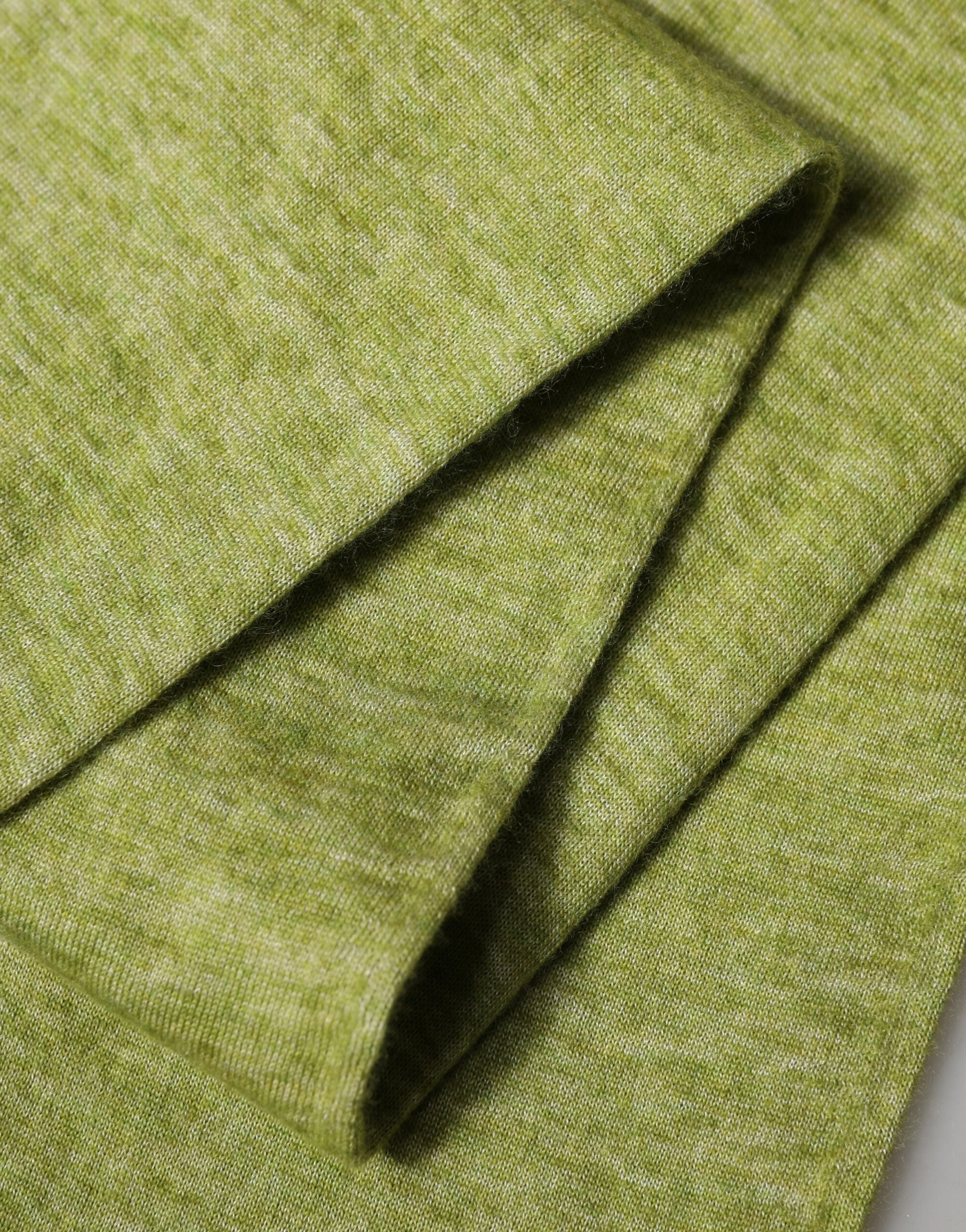 Zelený kašmírový pletený šátek na krk 280cm x 11cm pánský šál