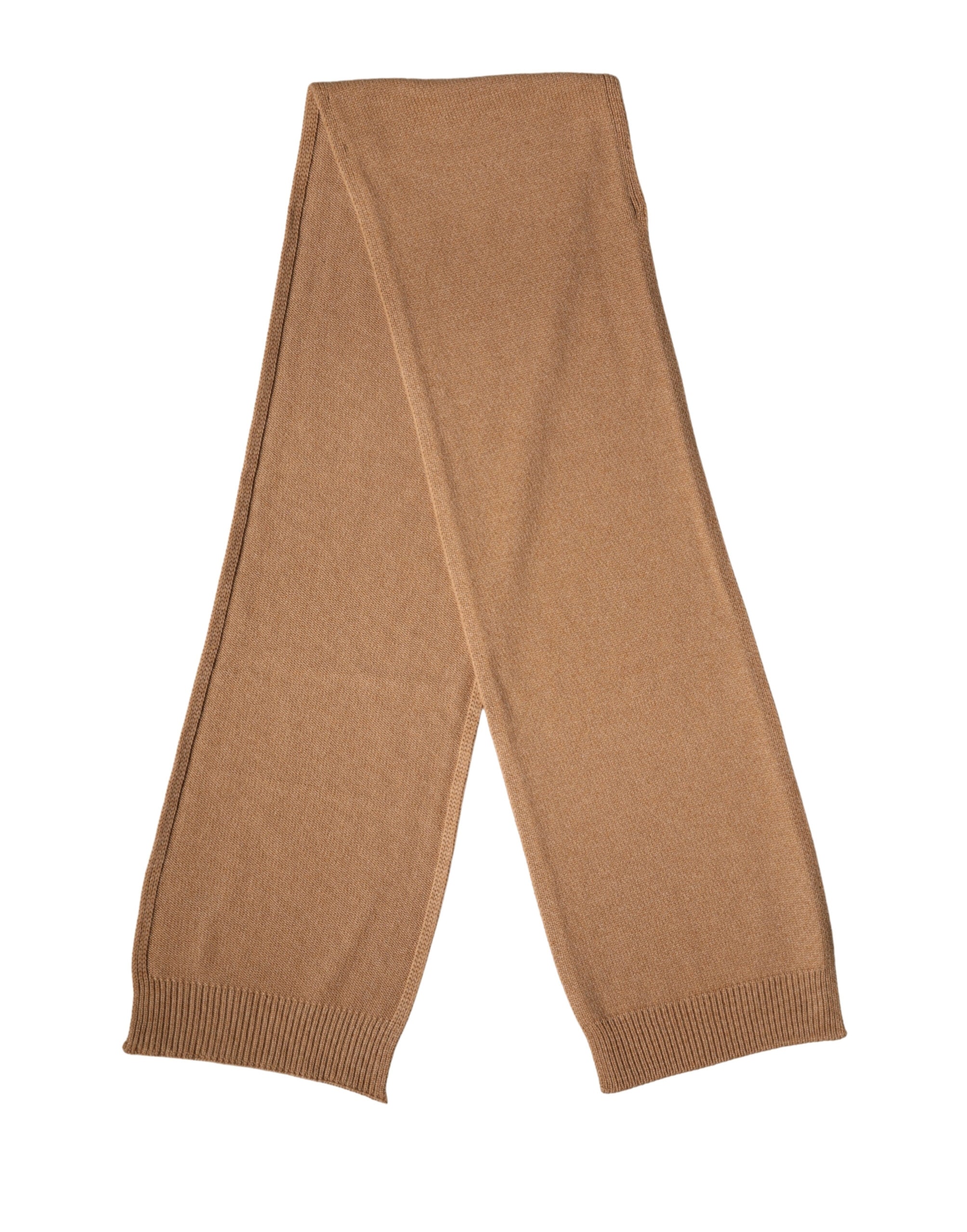 Hnědý kašmírový pletený šátek 207cm x 29cm Pánská šála