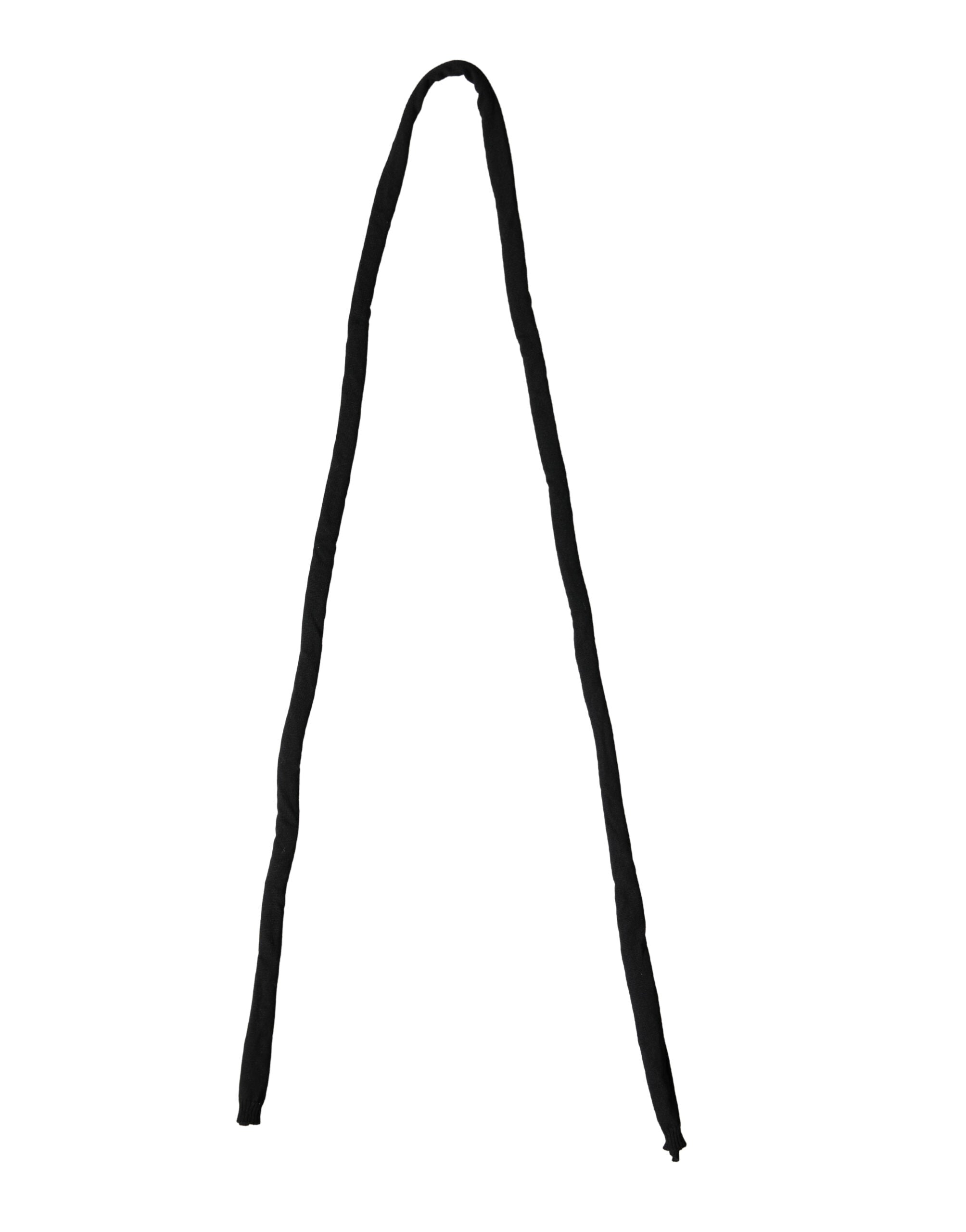 Černý vlněný pletený nákrčník 259 cm x 17 cm, pánská šála