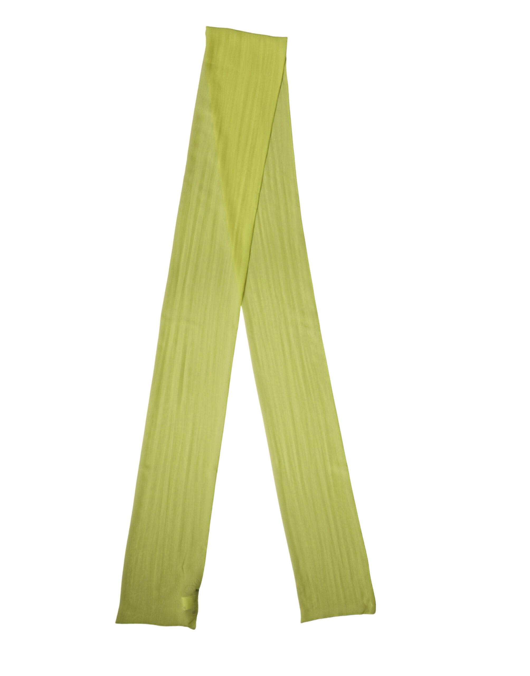 Yellow Green Silk Sash Foulard Stole 292cm x 19cm Scarf