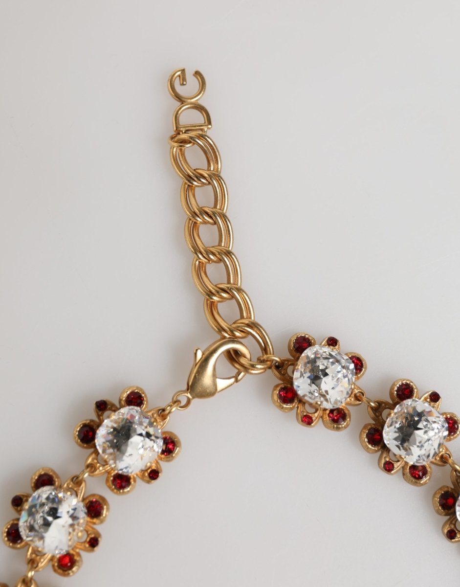 Gold Brass FRUIT Pendants Flowers Crystal Logo Necklace - styloora.cz