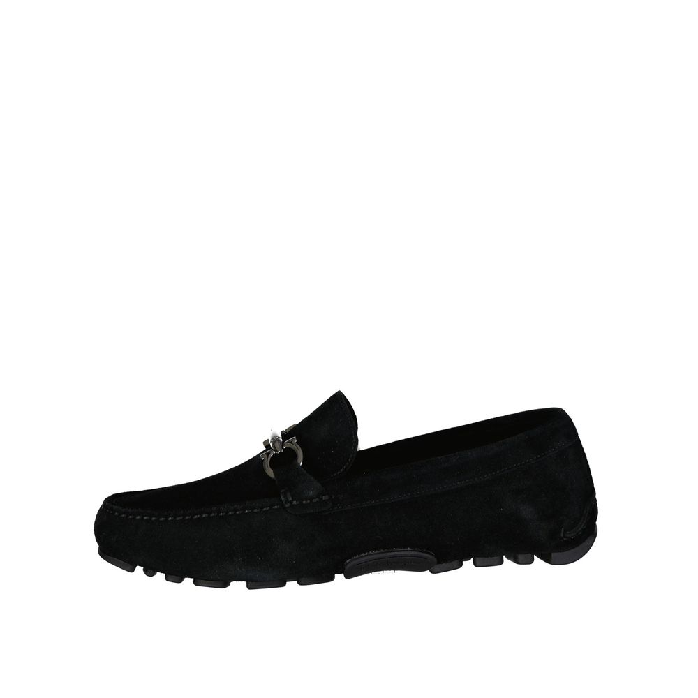 Black Leather Slip-On Loafers