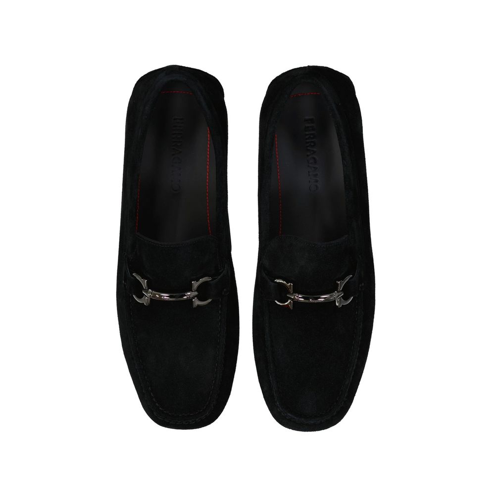 Black Leather Slip-On Loafers