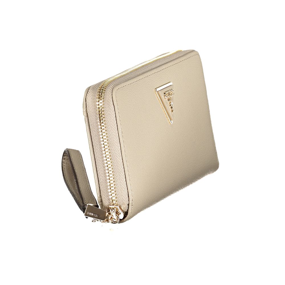 Beige Polyurethane Women Wallet