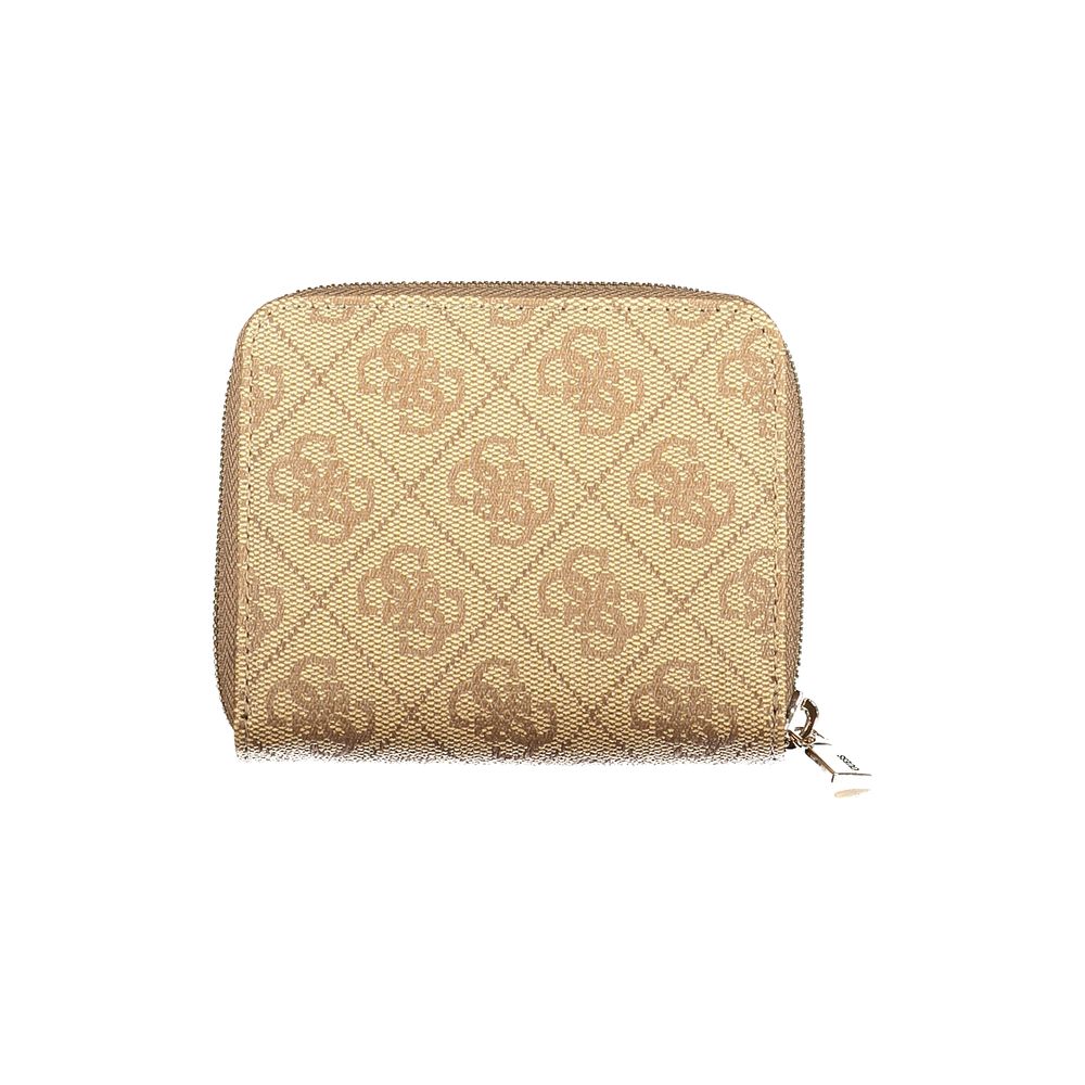 Beige Polyurethane Women Wallet