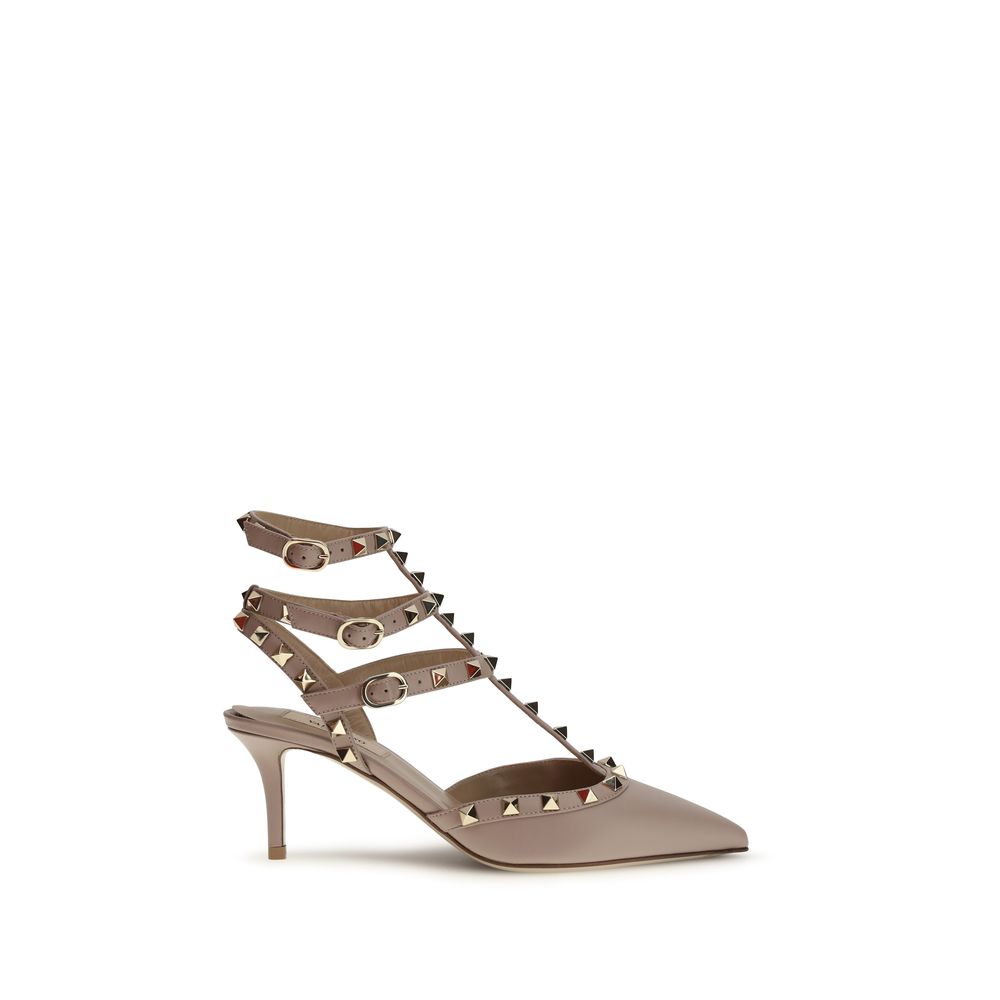 Multicolor Goatskin Mid Heel Pumps