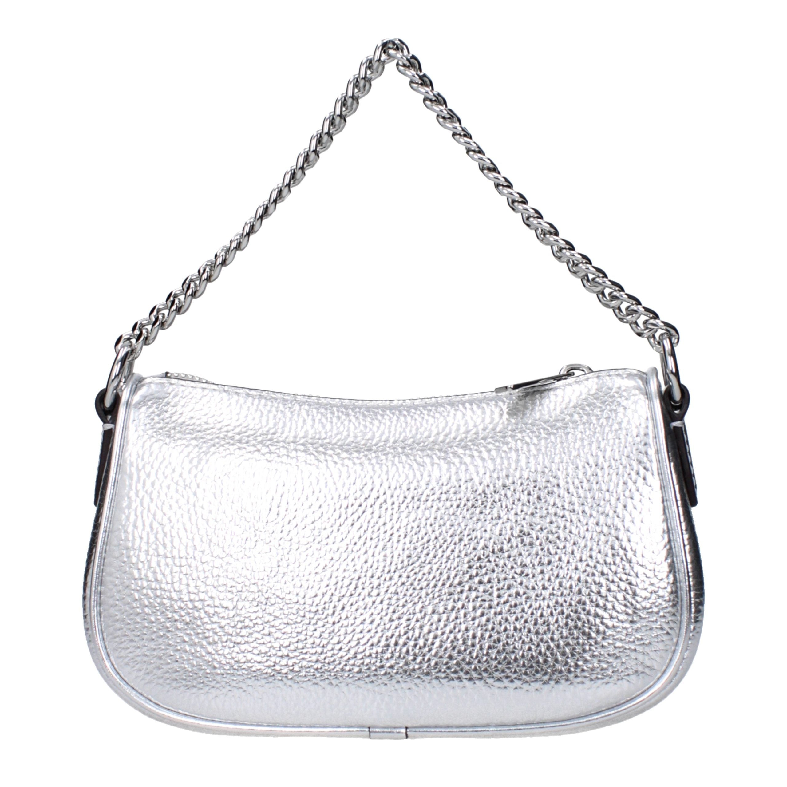 Gray Leather Handbag
