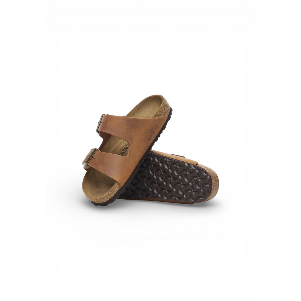 Brown Leather Flat Sandals