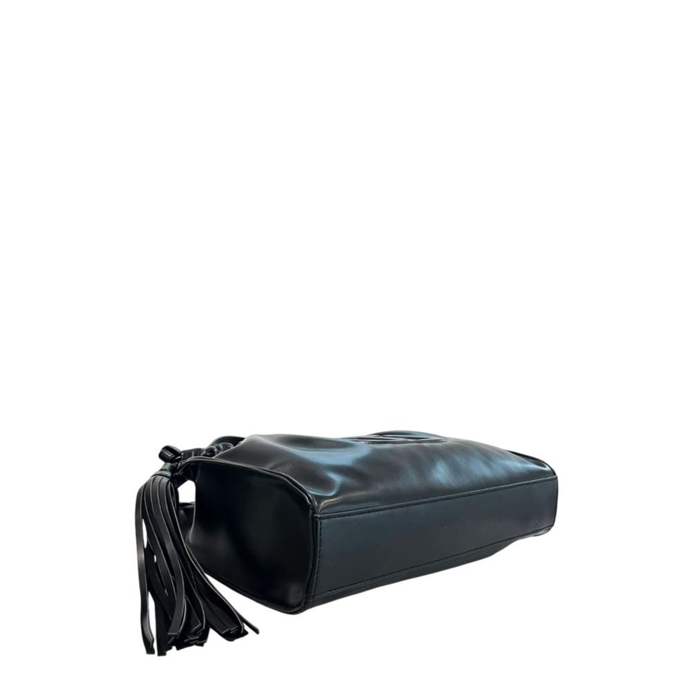 Černá dámská taška přes rameno z PU kůže