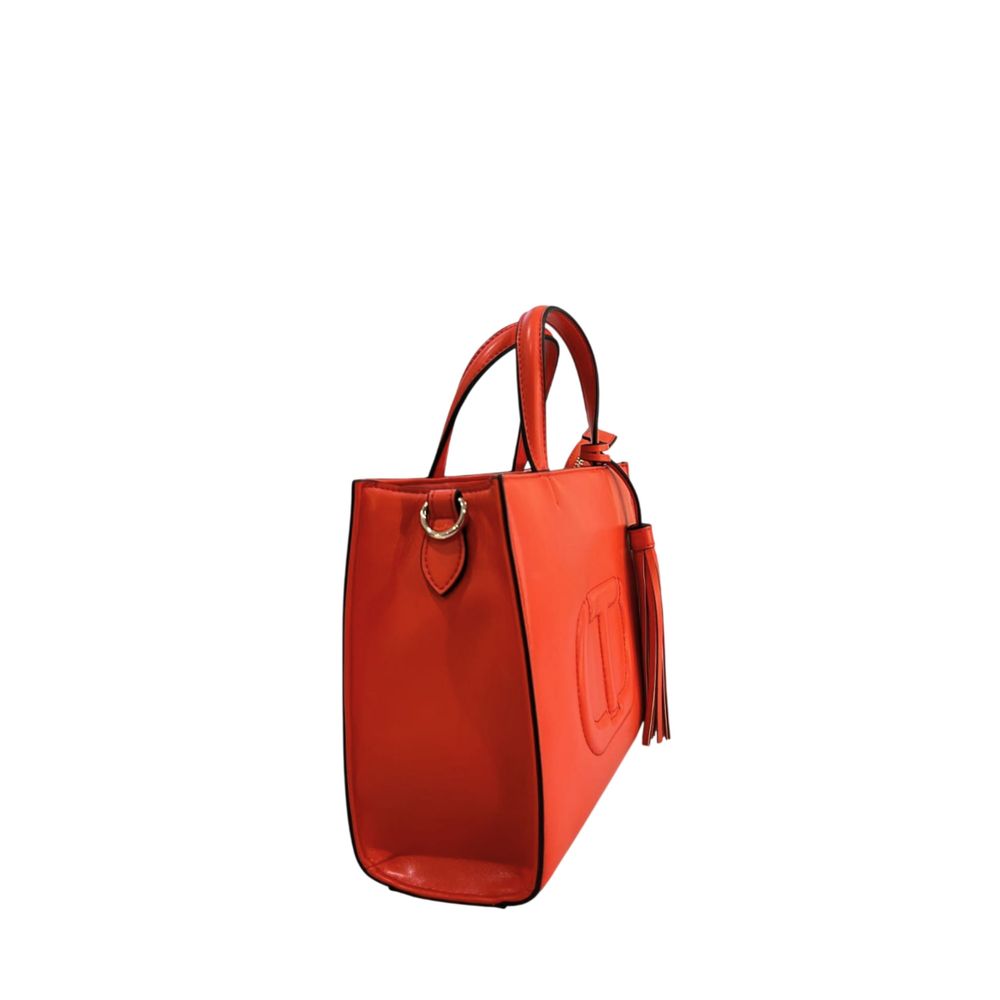 Orange Faux Leather Women Handbag