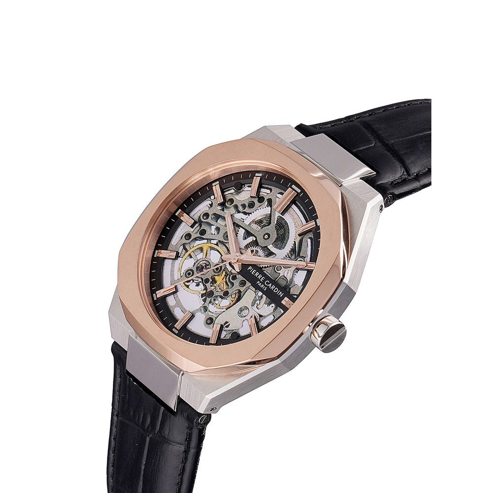 Black Leather Dress Watch