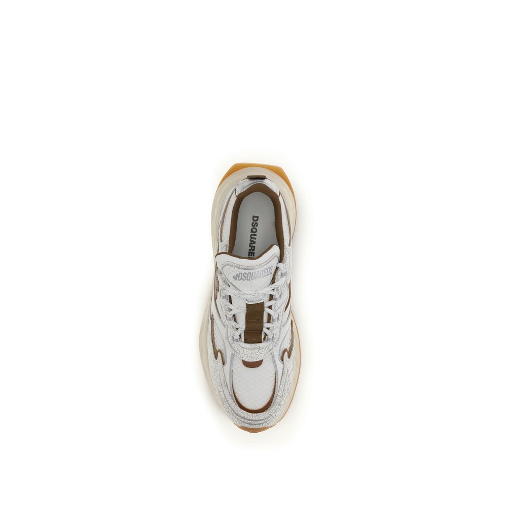 White Calf Leather Bos Taurus Athletic Sneakers