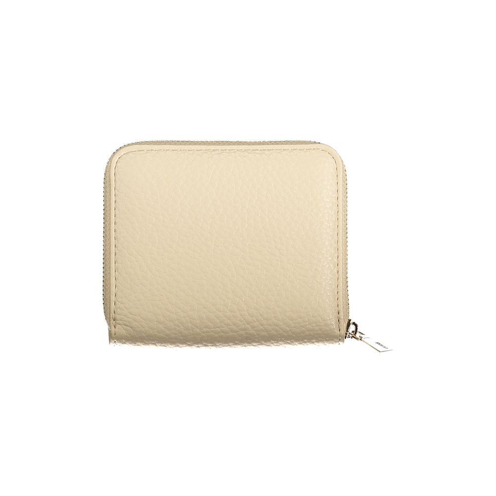 Beige Polyurethane Women Wallet
