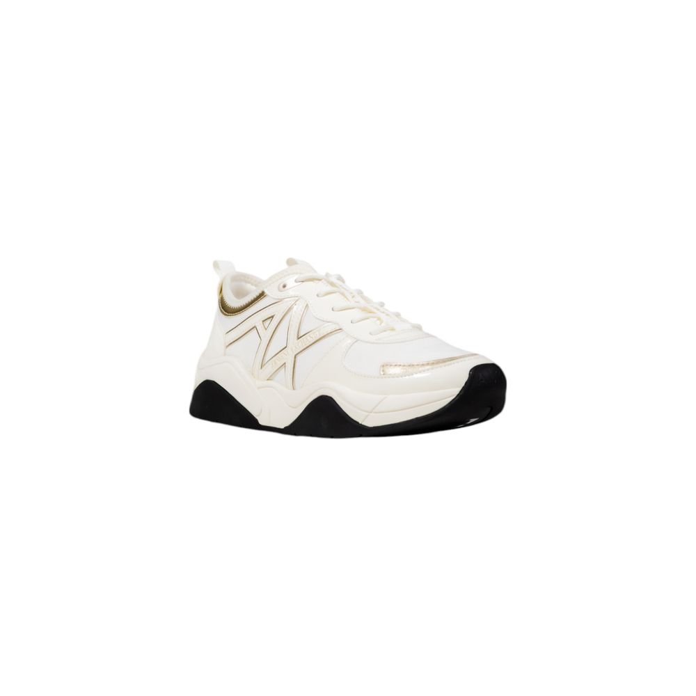 White Polyester Athletic Sneakers