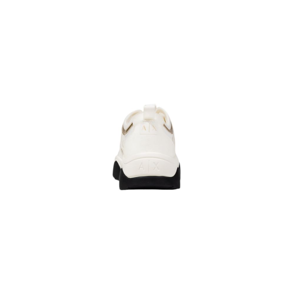 White Polyester Athletic Sneakers