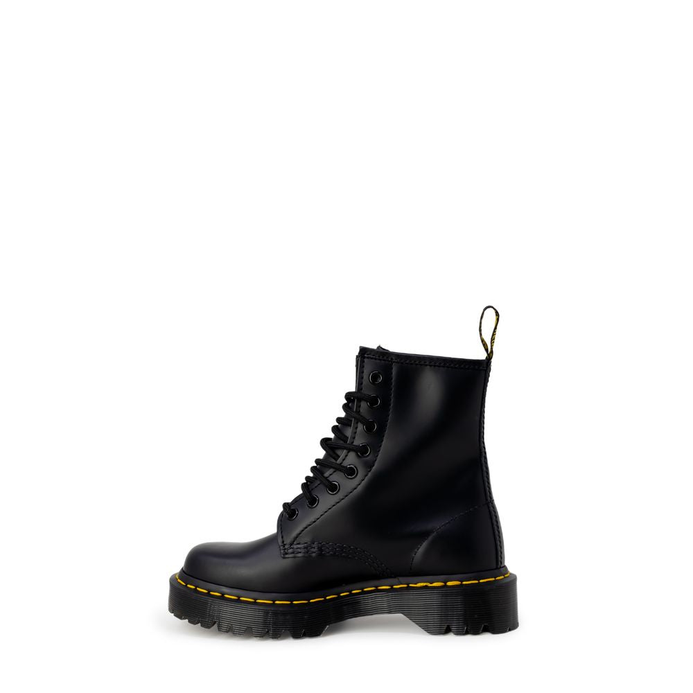 Black Leather Lace-Up Boots