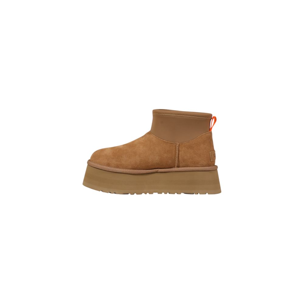 Beige Suede Leather Ankle Boots