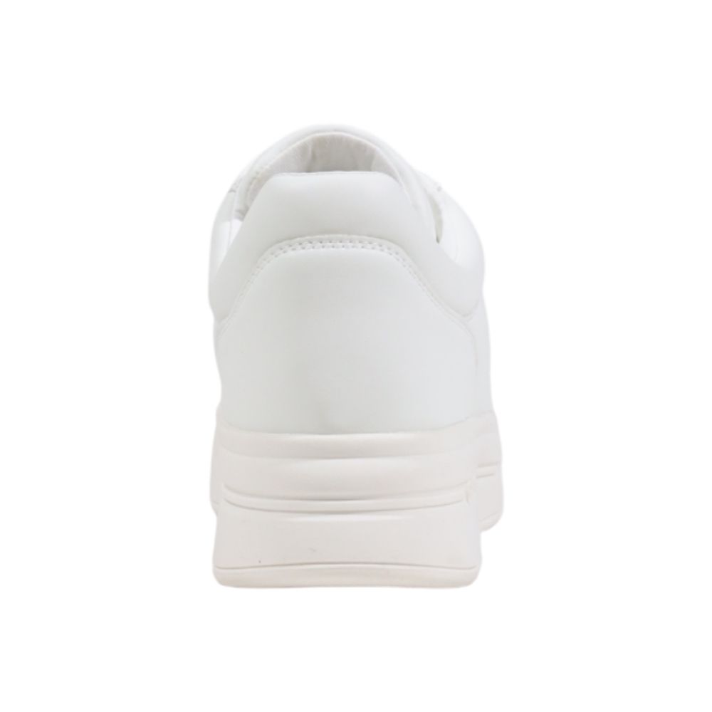 White Polyethylene Platform Sneakers